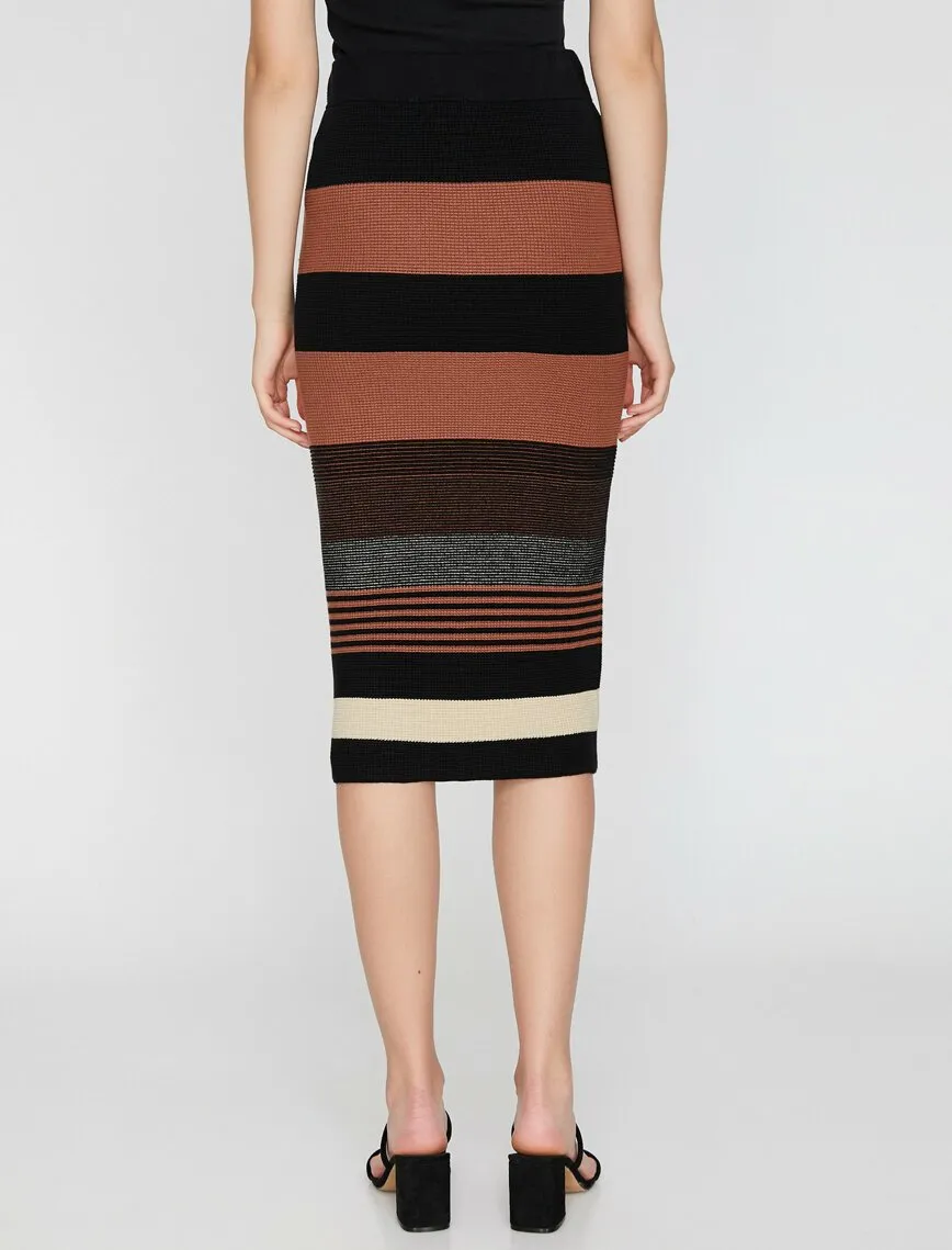 12049 Brown Midi Skirt