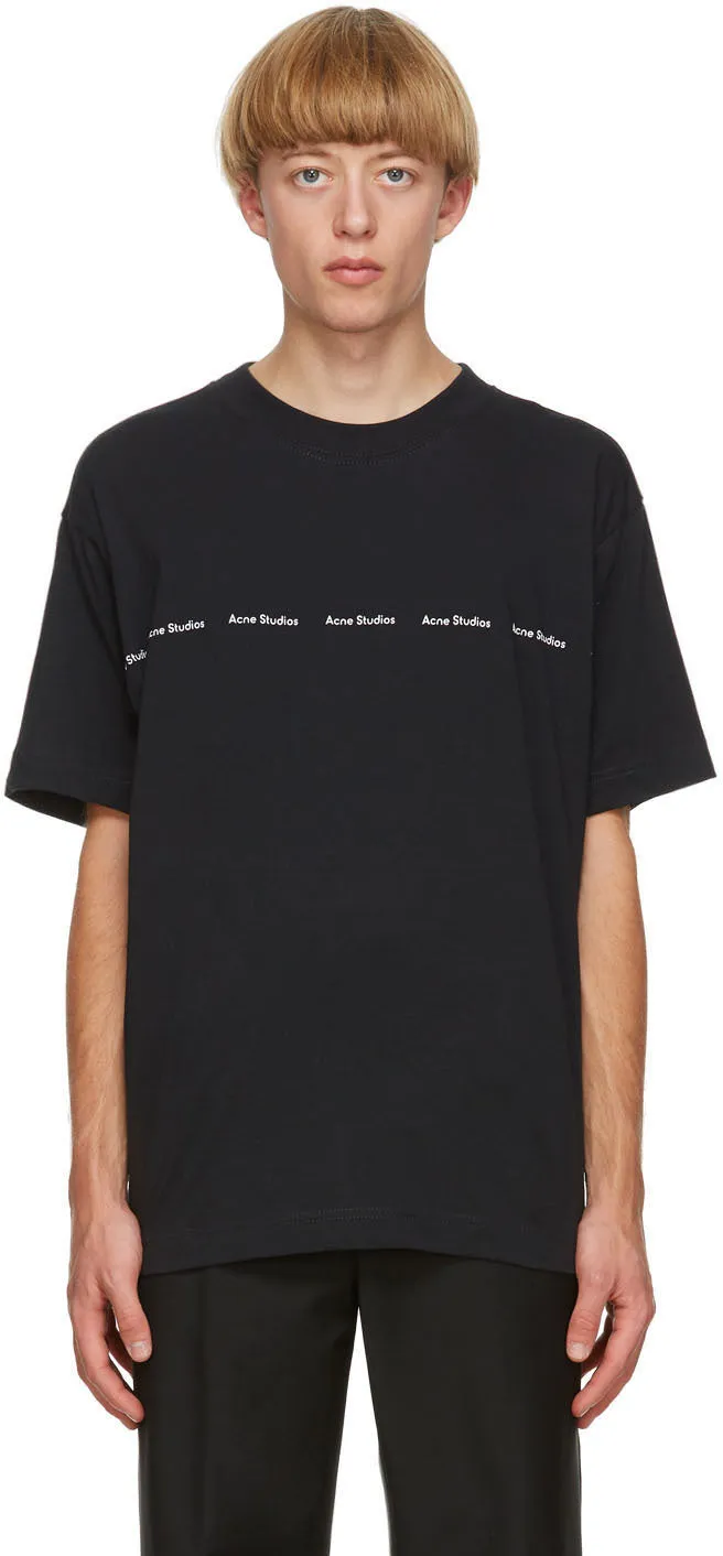 Acne Studios Black Logo Print T-Shirt
