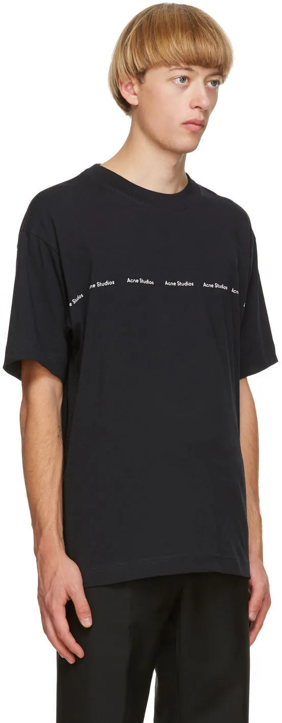 Acne Studios Black Logo Print T-Shirt