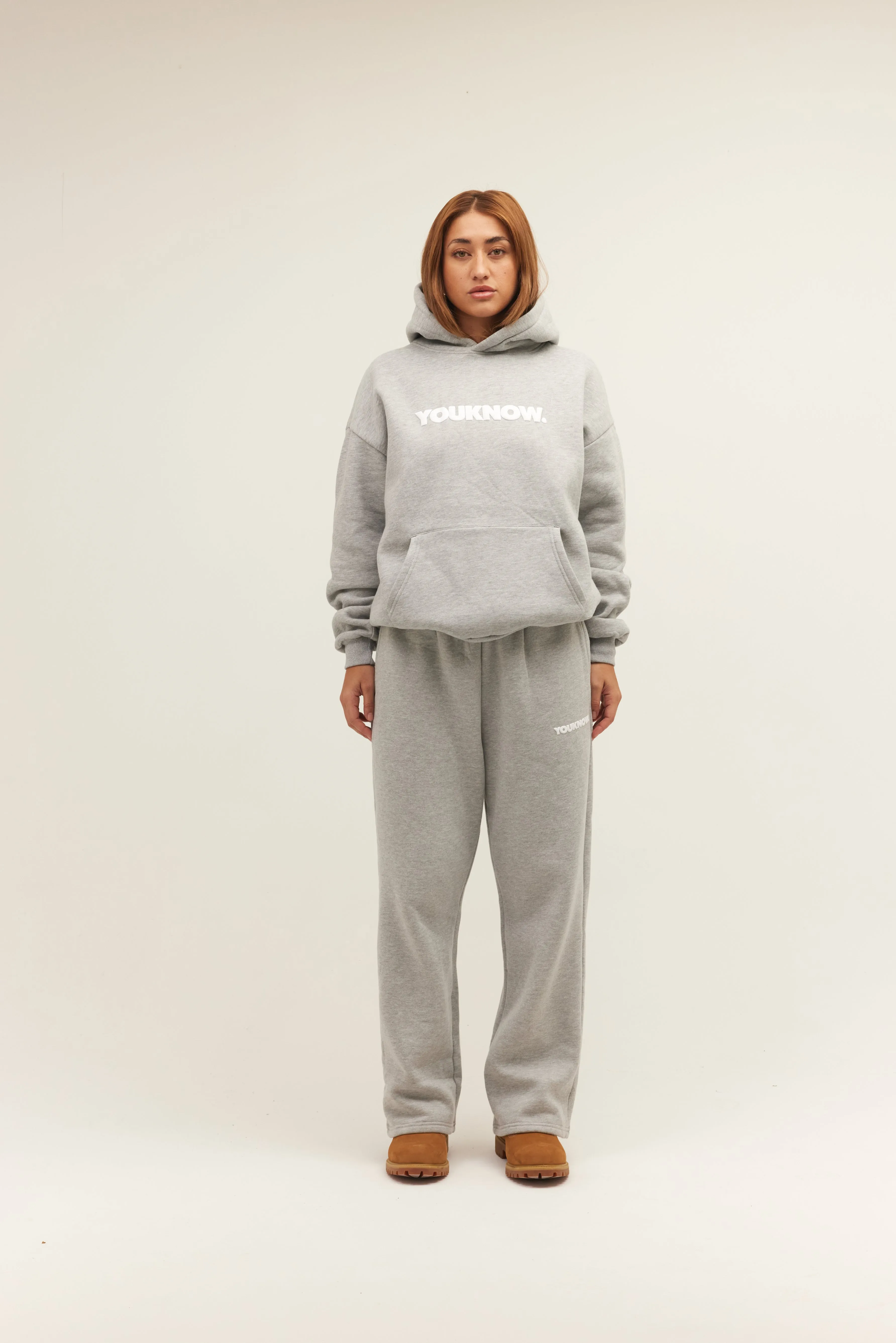 BLOCK WIDE-LEG SWEATPANTS | GREY