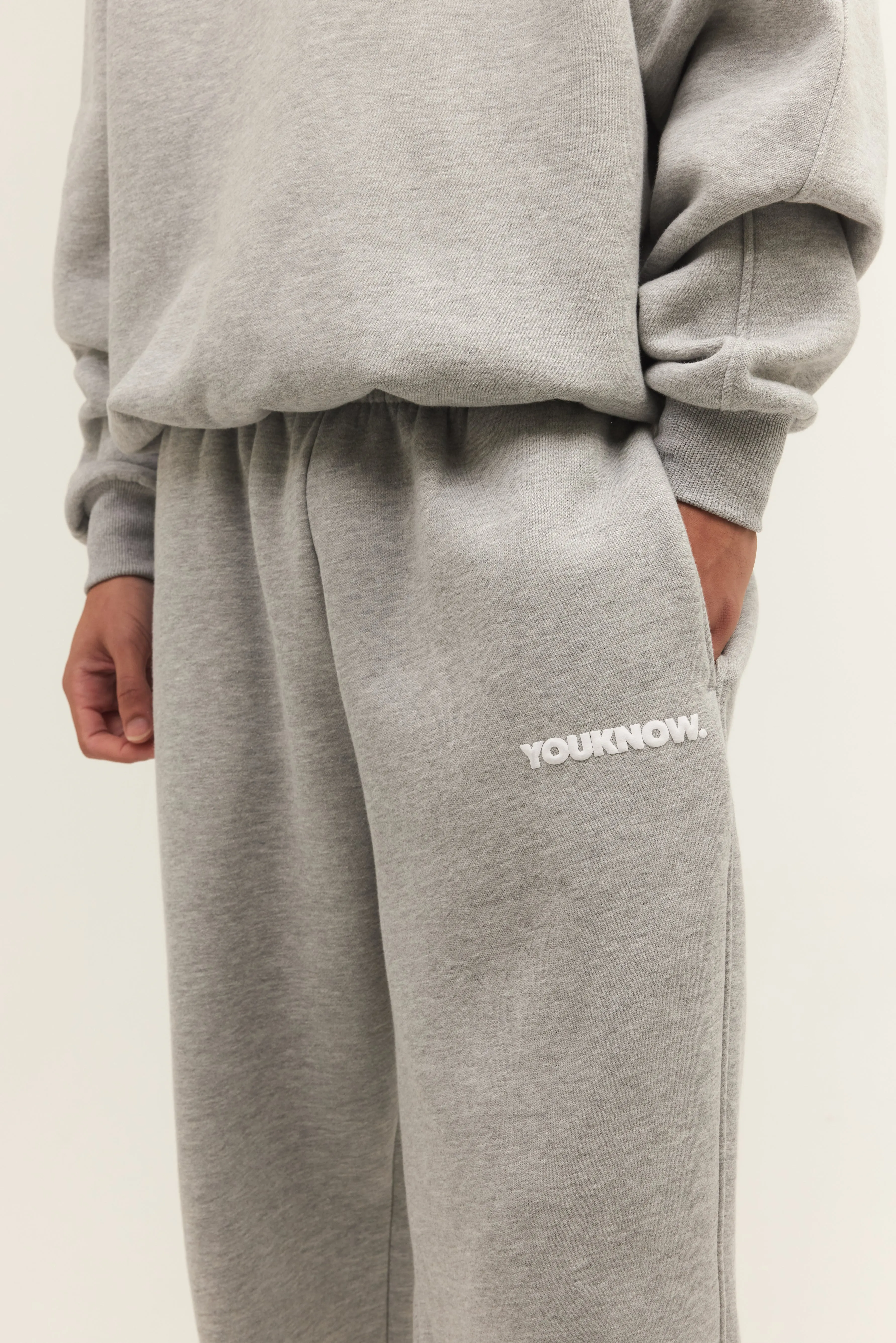 BLOCK WIDE-LEG SWEATPANTS | GREY