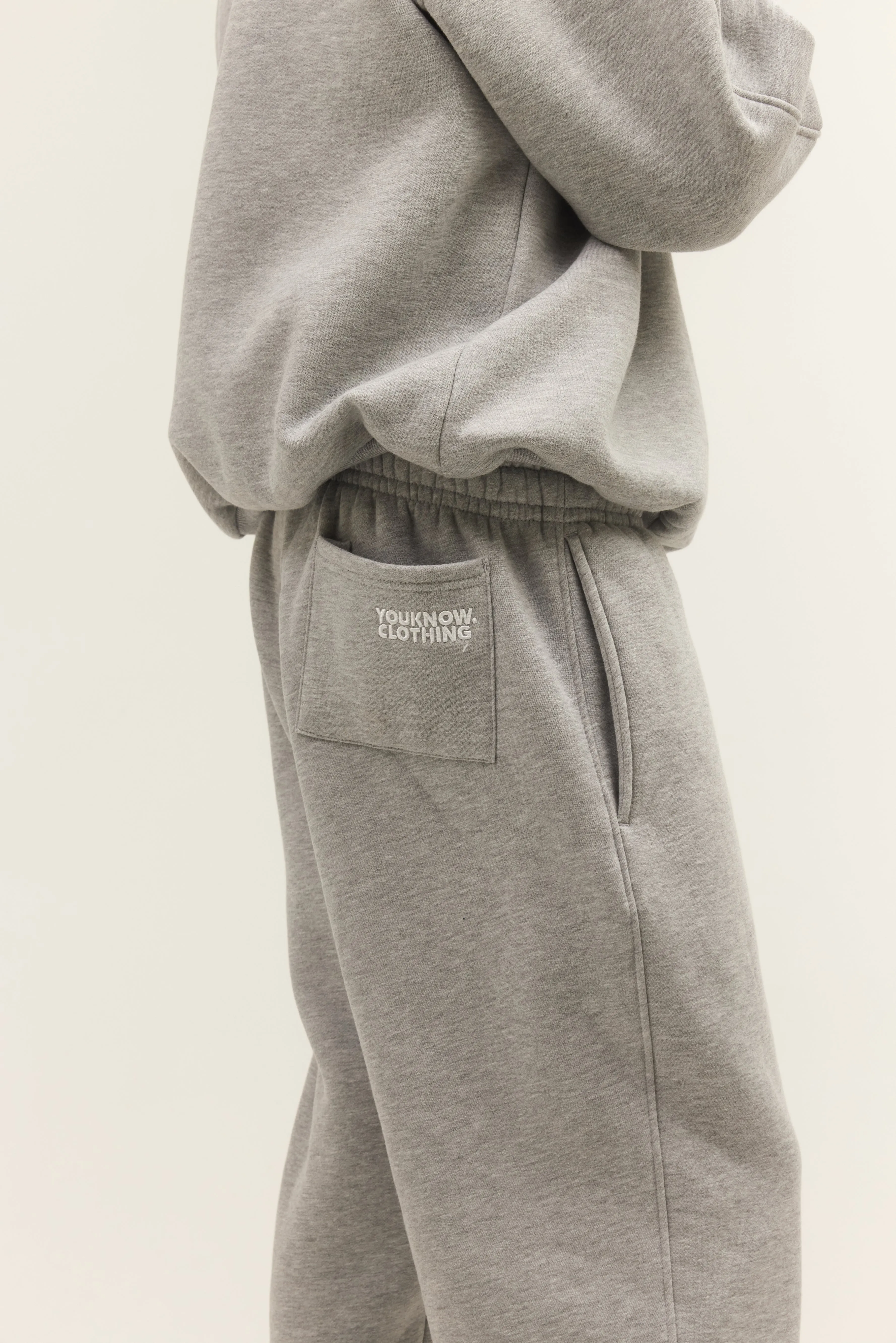 BLOCK WIDE-LEG SWEATPANTS | GREY