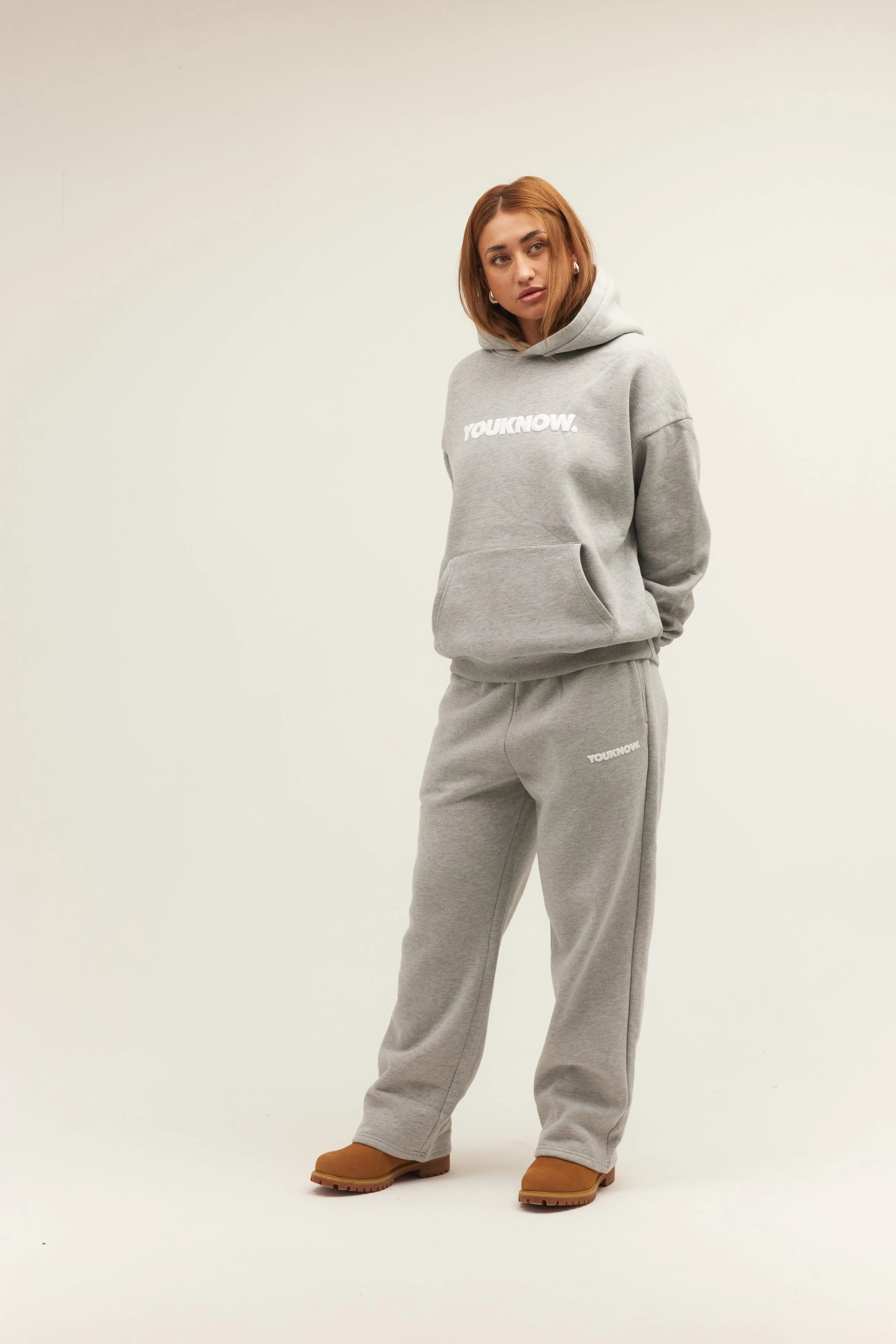 BLOCK WIDE-LEG SWEATPANTS | GREY