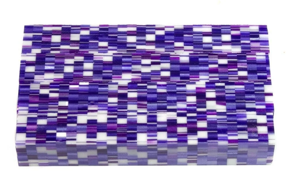 Blue Purple Matrix Acrylic Pen Blank 3/4"x3/4"x5" BTWPBM1210 1pc