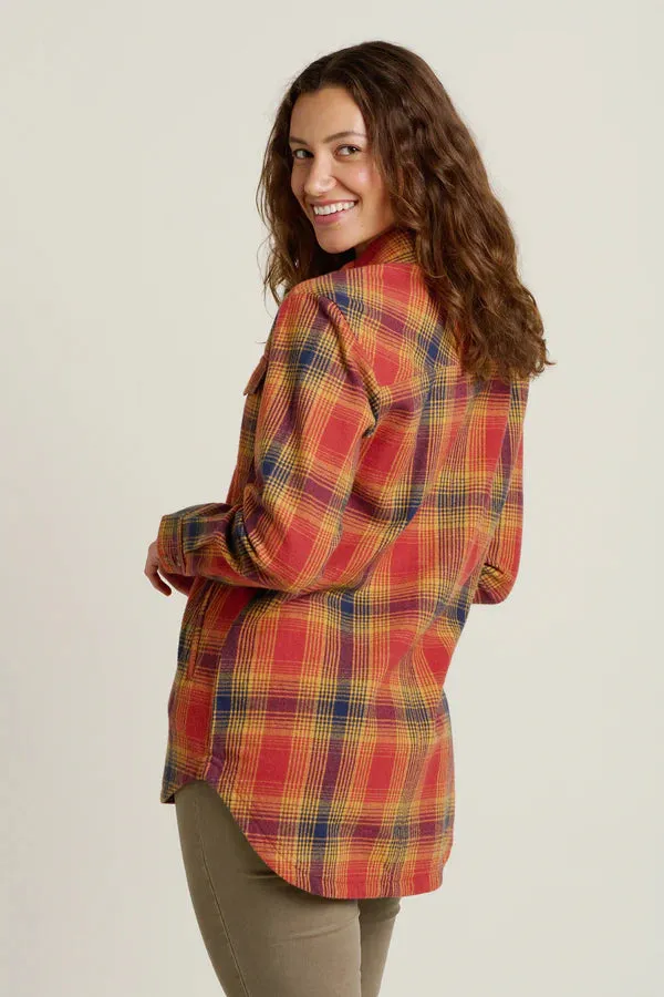 Brakeburn 10 Orange Cogden Checked Shacket