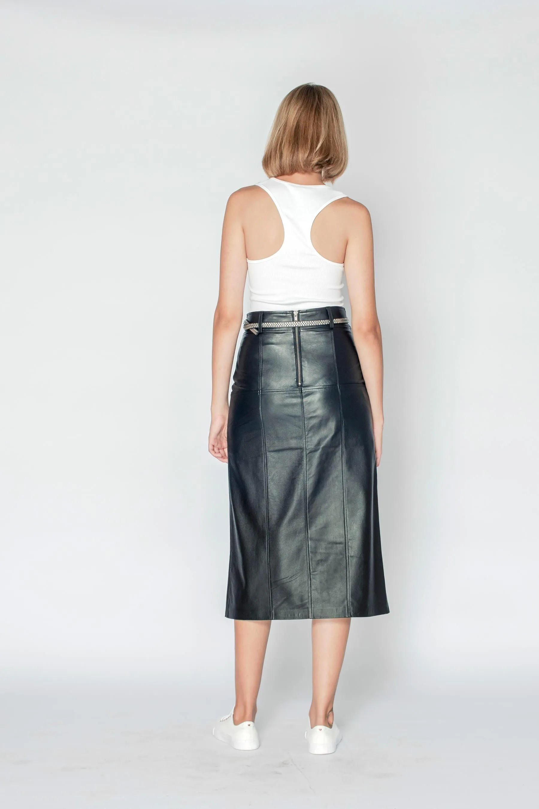 Bronte Leather Skirt Black