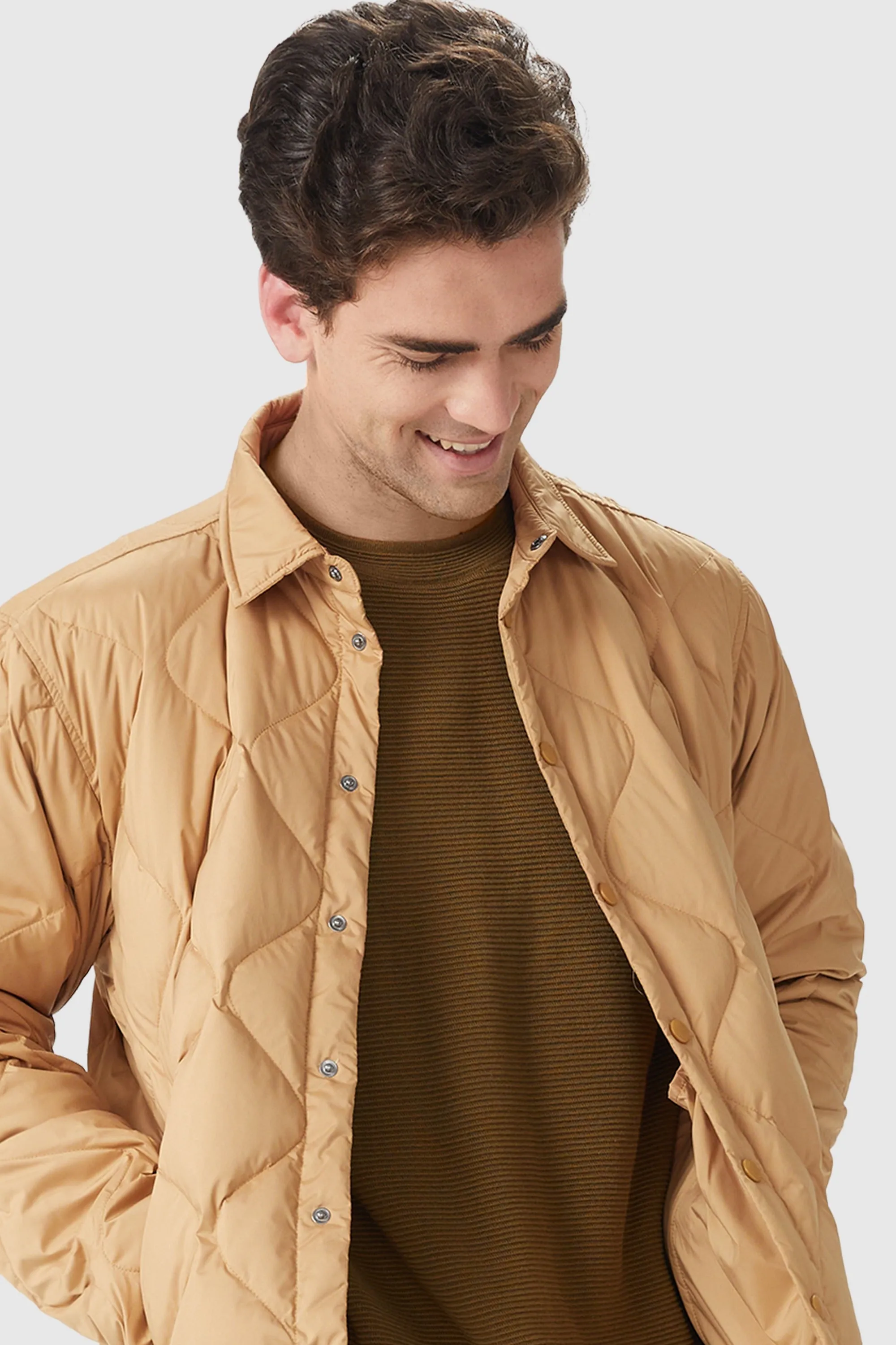 Button-Up Quilted Down Puffer
