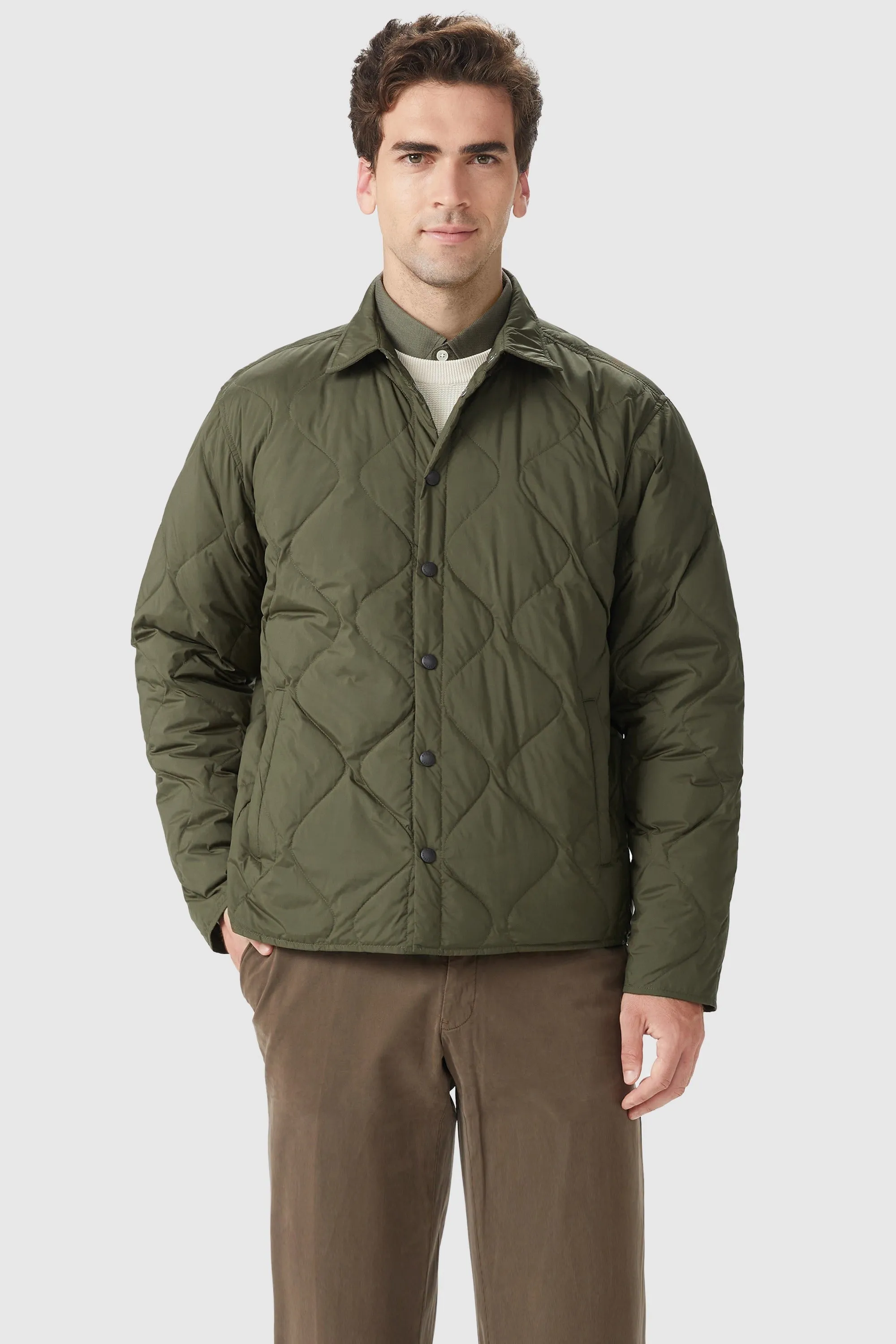 Button-Up Quilted Down Puffer