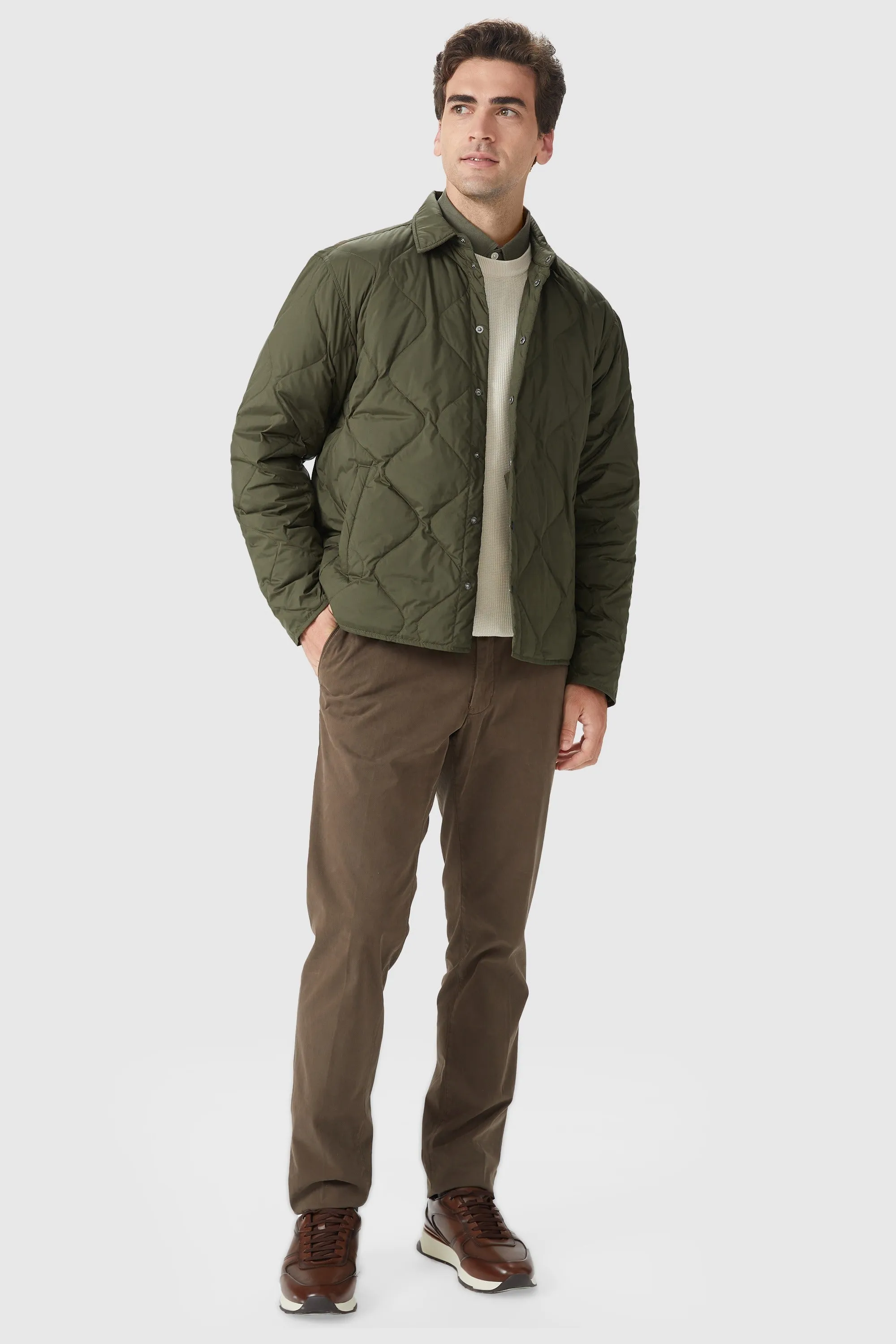 Button-Up Quilted Down Puffer
