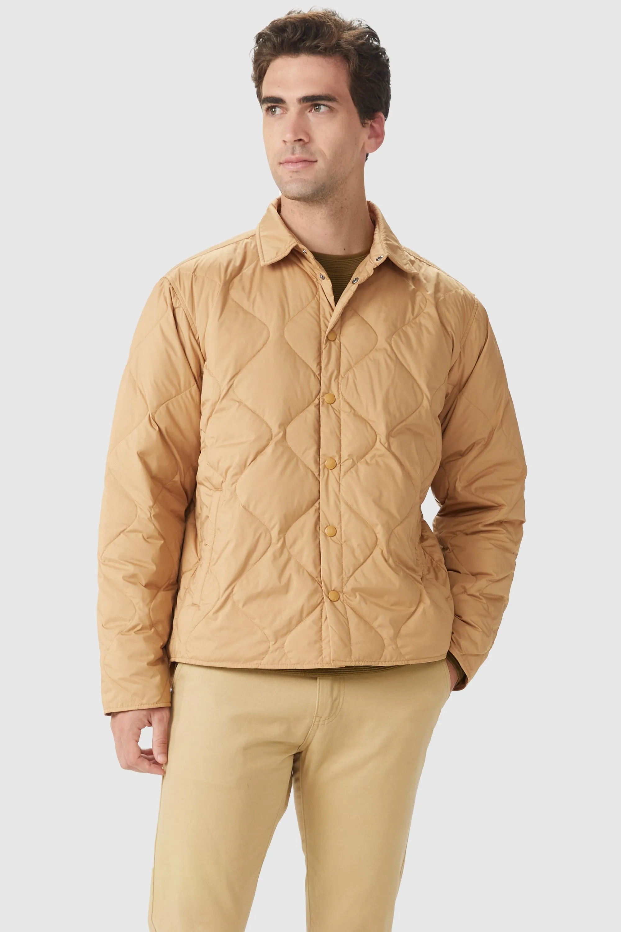Button-Up Quilted Down Puffer