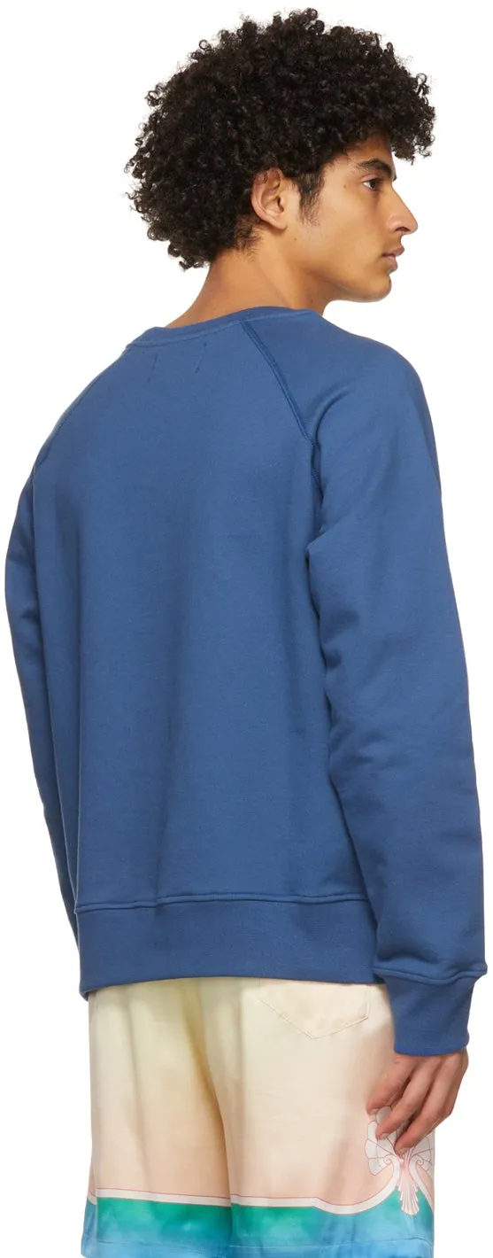 Casablanca Navy Embroidered 'Surf Club' Sweatshirt