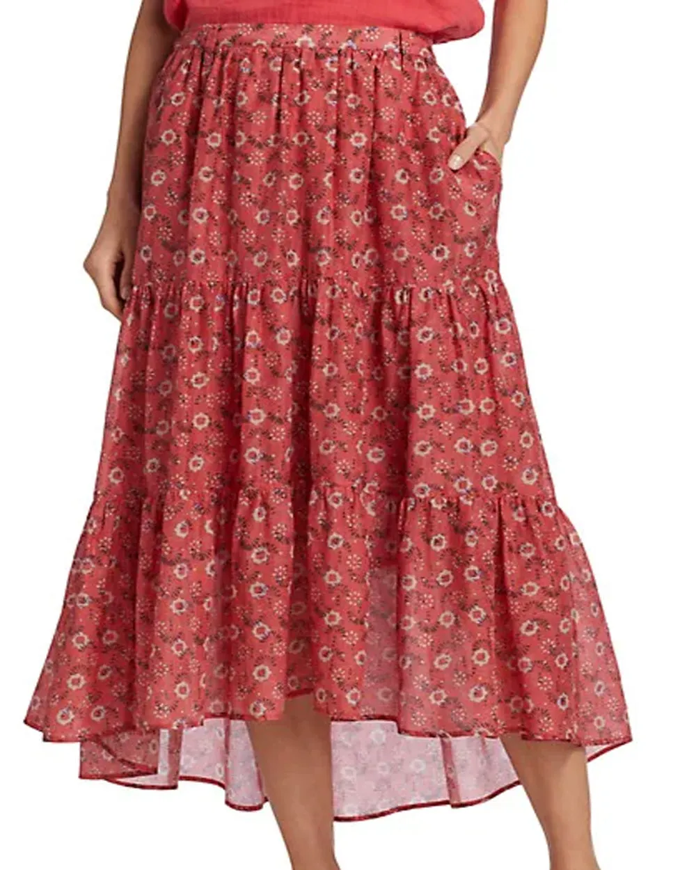 Coral Blush Iris Skirt