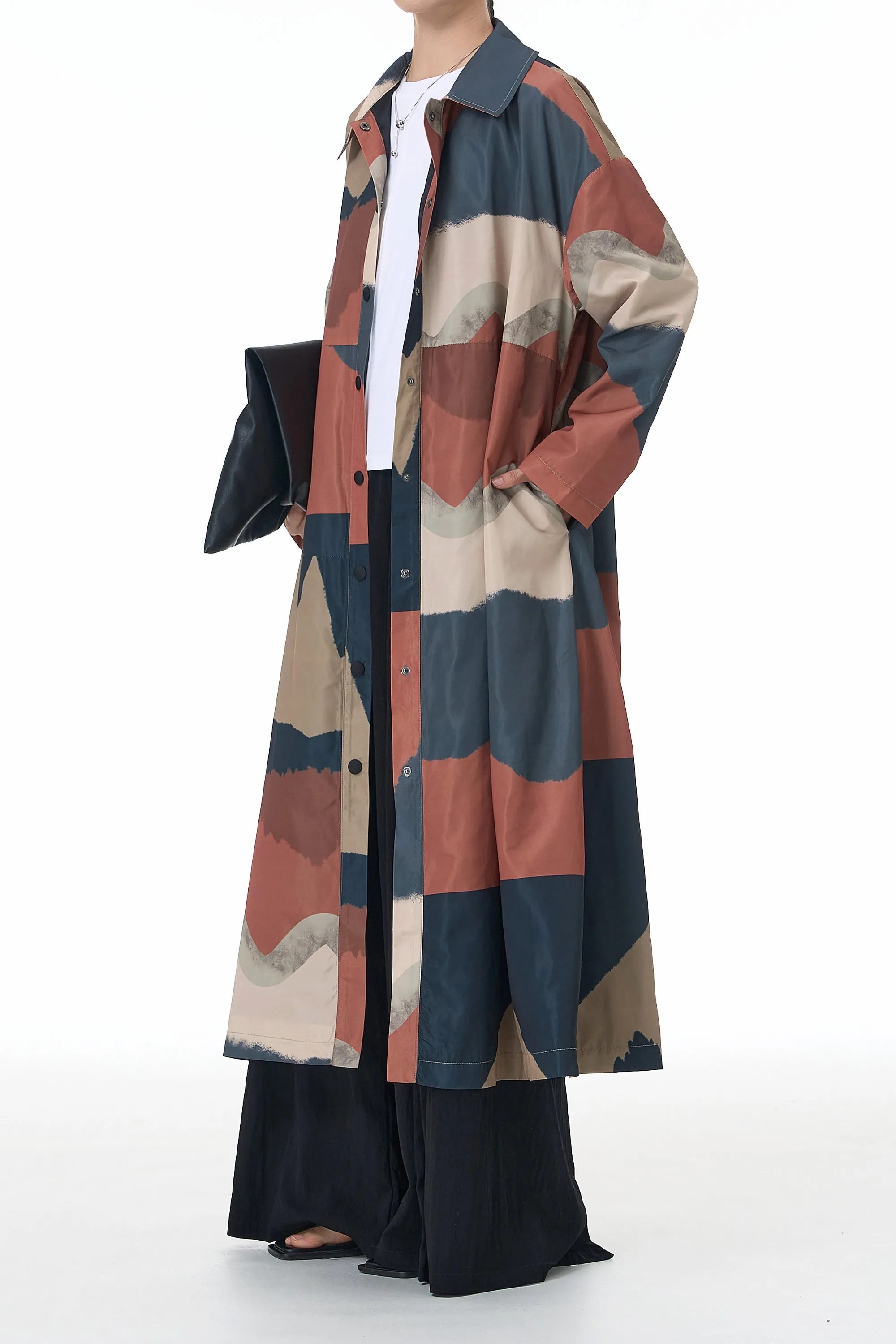 Coral Oasis Trench Coat