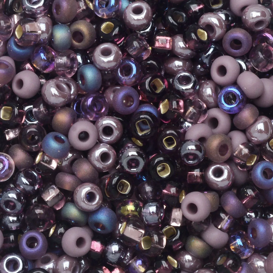 Czech Glass Seed Beads, 8/0 Round, Purple Passion Mix (1 Ounce)