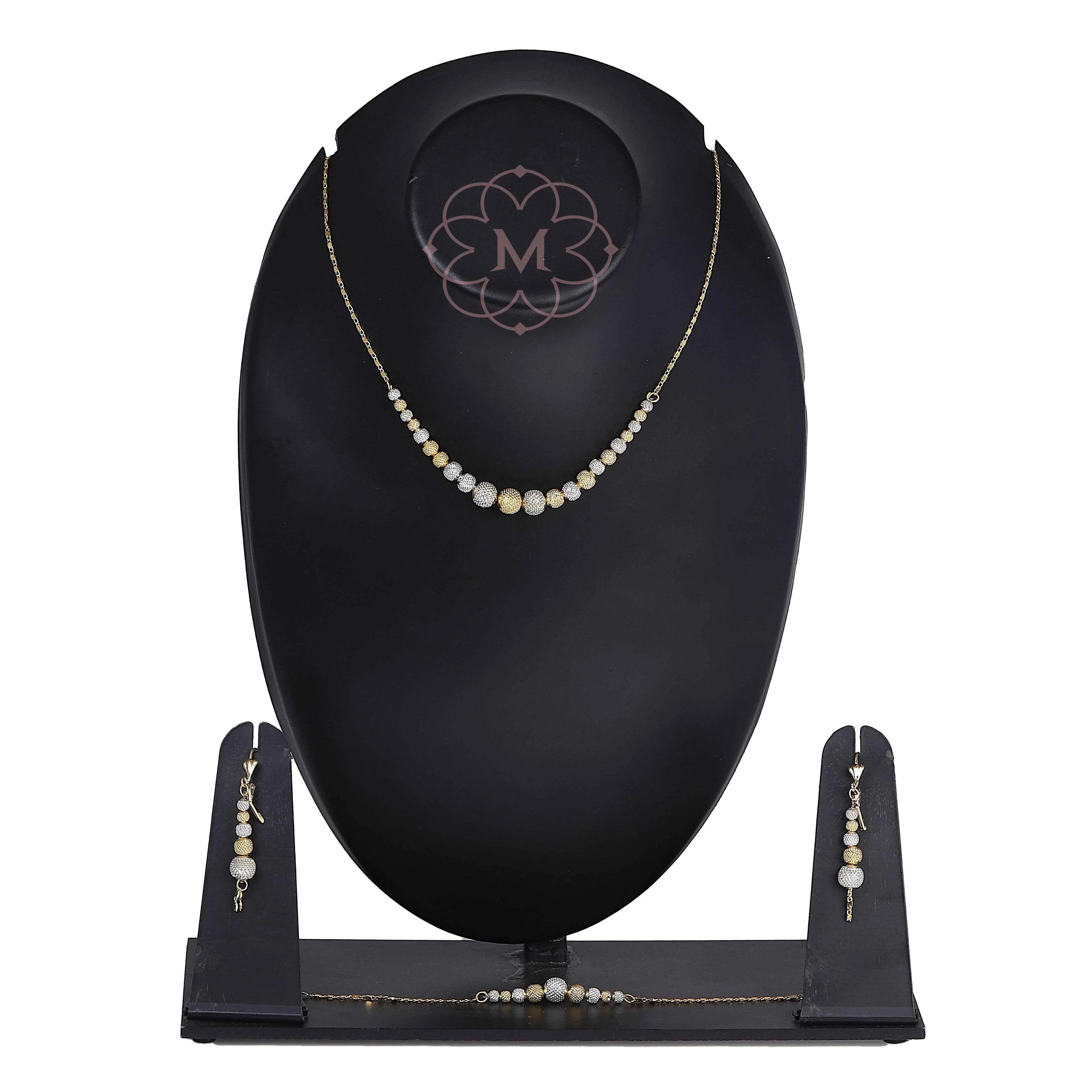 Dual Tone Necklace and Earring Set