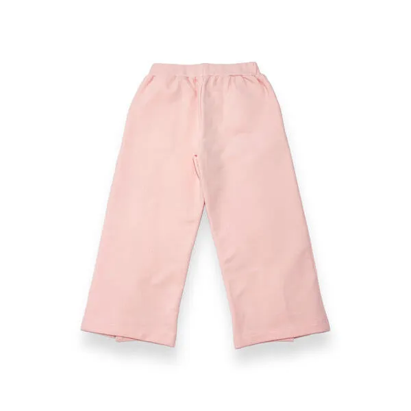 Embellished Front Slit Pants -Pink