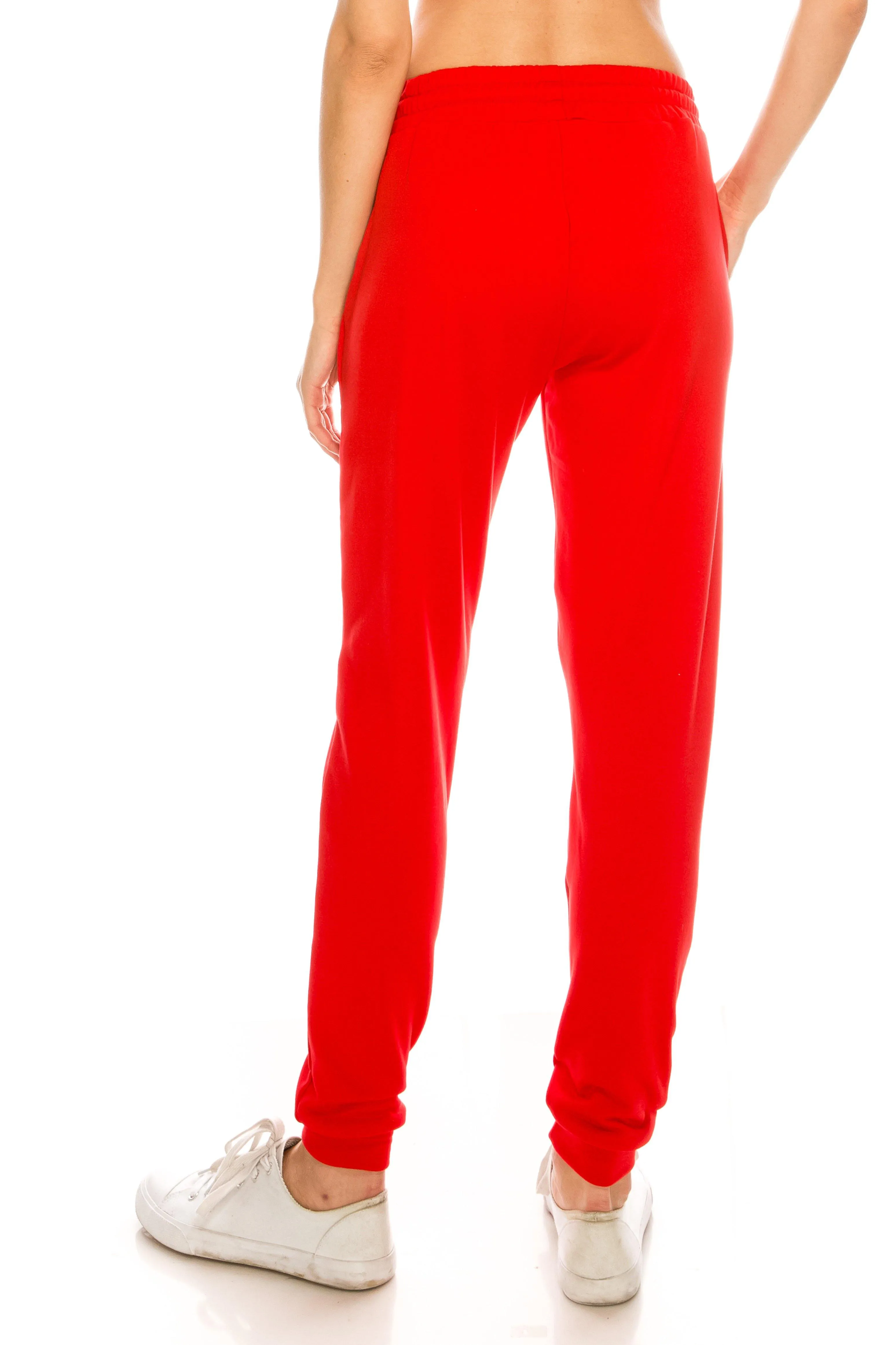 Fleece Jogger Pants - Soft Winter LOVE Printed Pockets Sweatpants