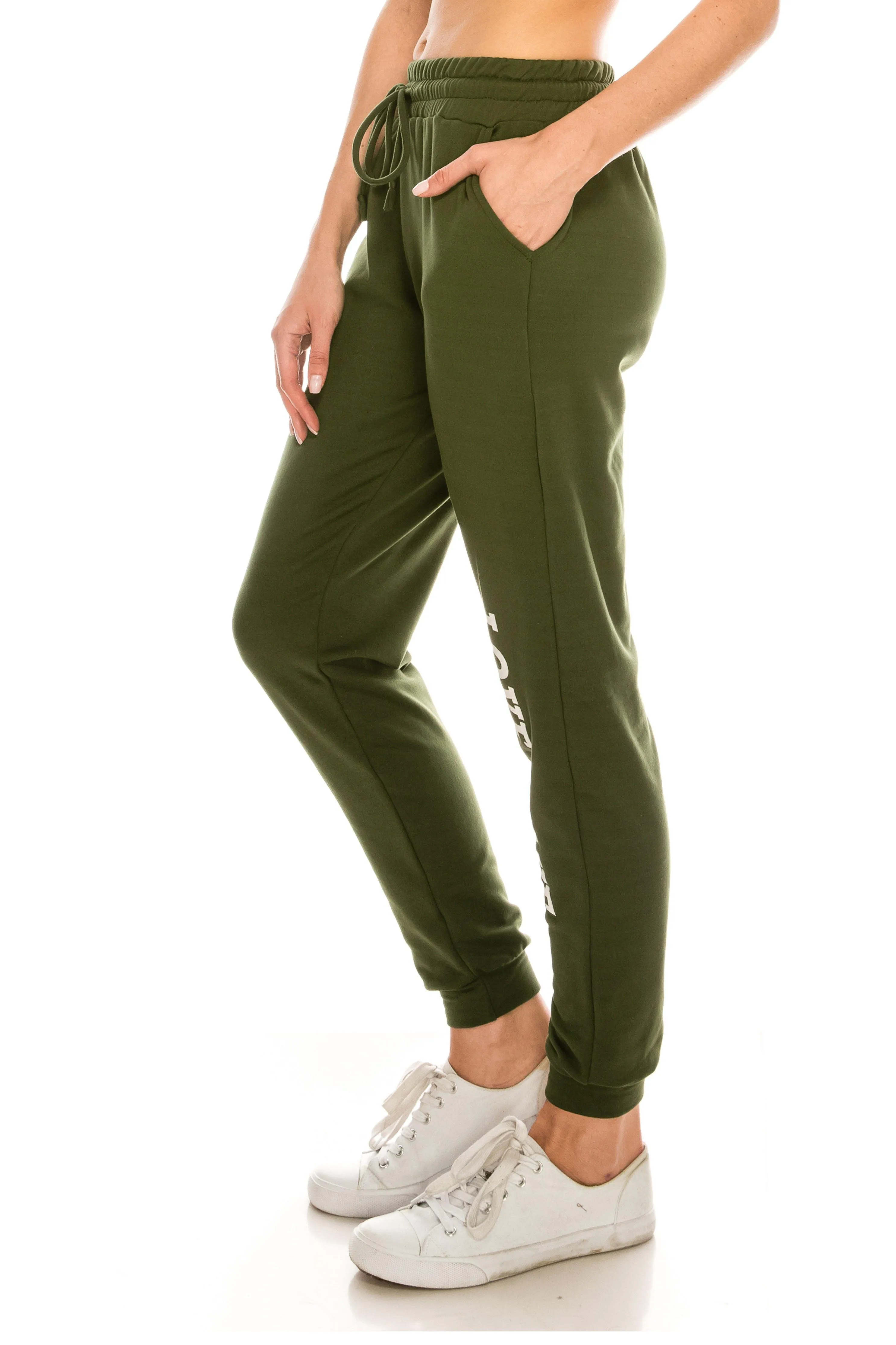 Fleece Jogger Pants - Soft Winter LOVE Printed Pockets Sweatpants