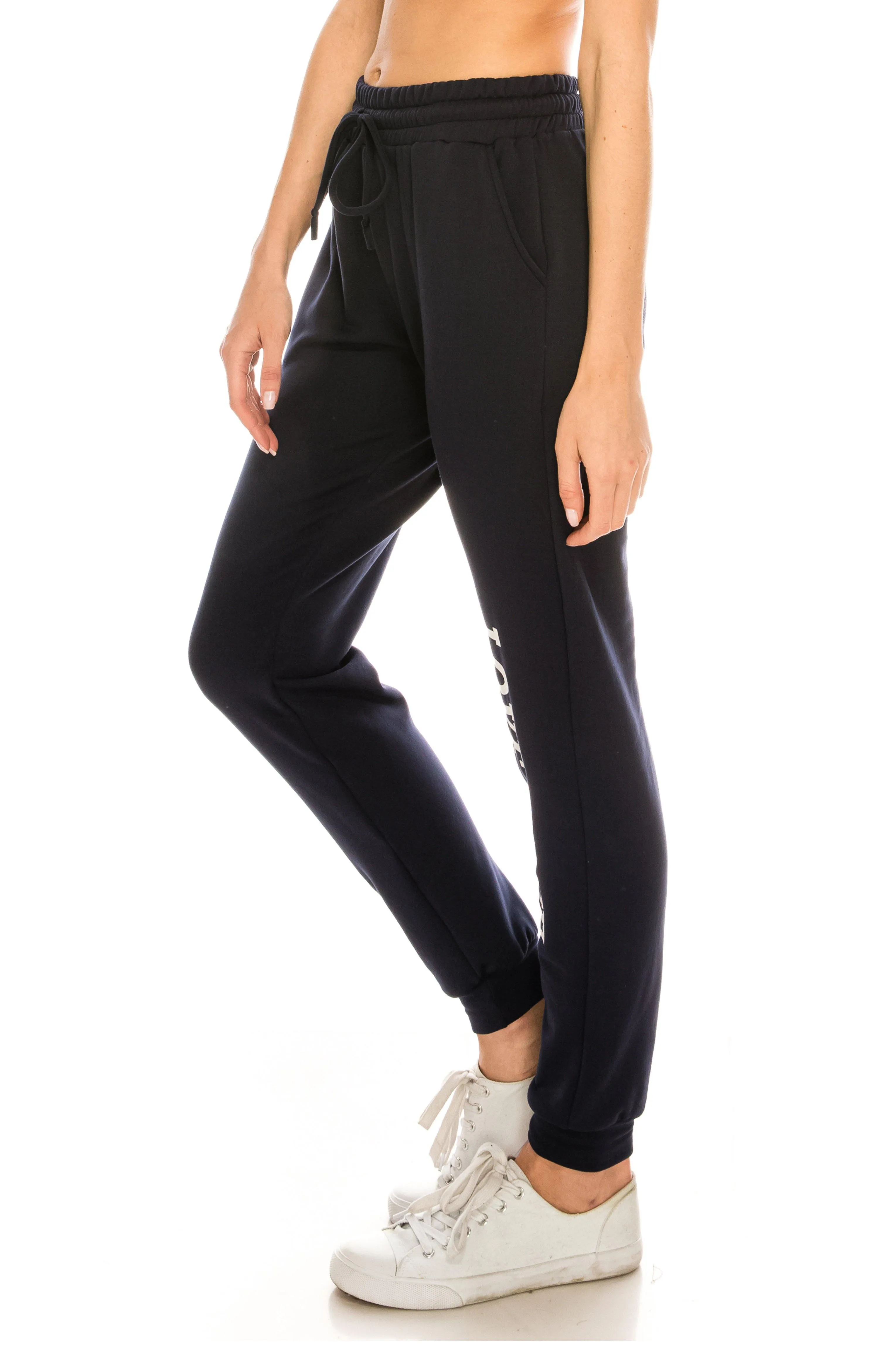 Fleece Jogger Pants - Soft Winter LOVE Printed Pockets Sweatpants