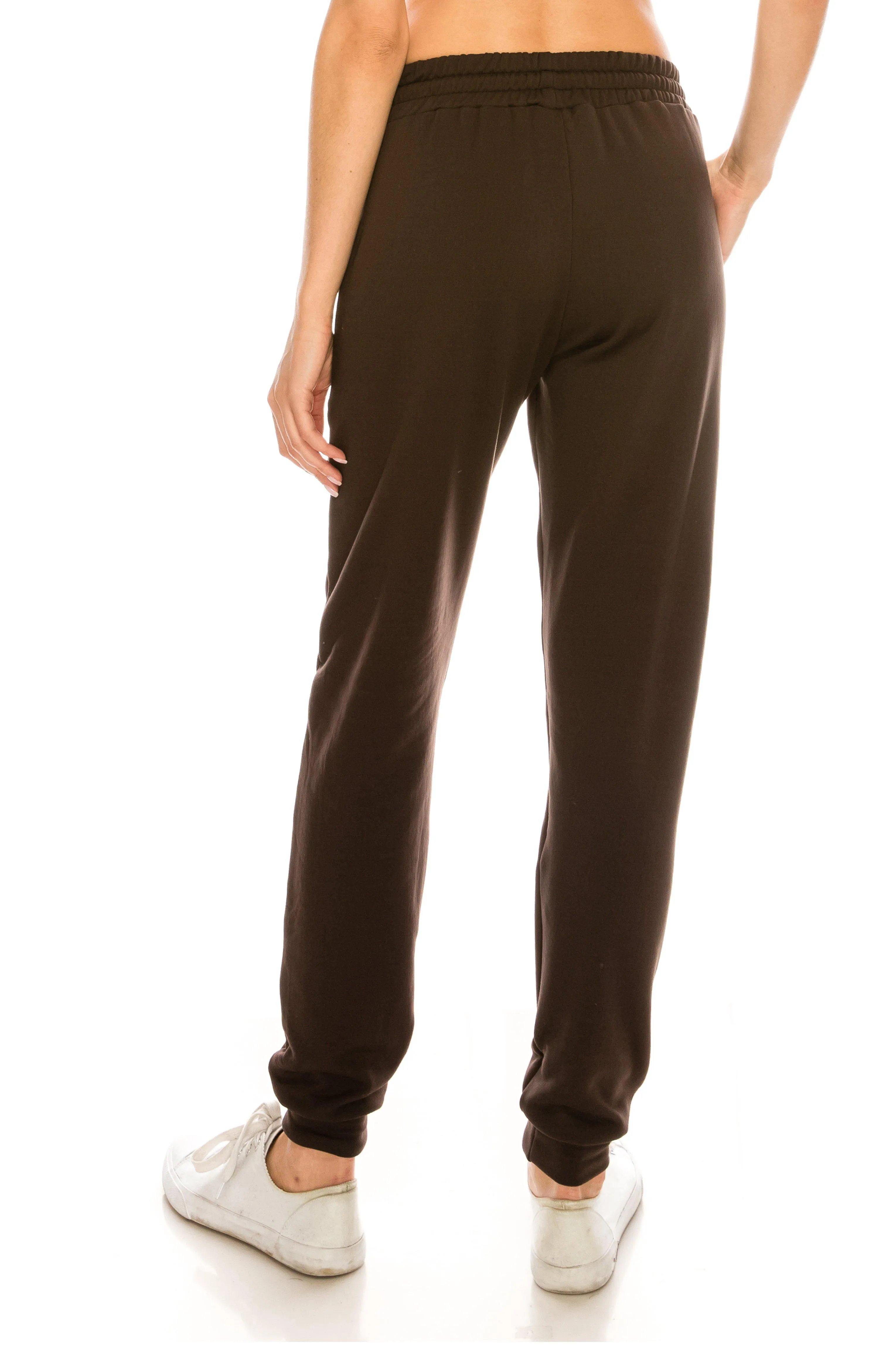Fleece Jogger Pants - Soft Winter LOVE Printed Pockets Sweatpants