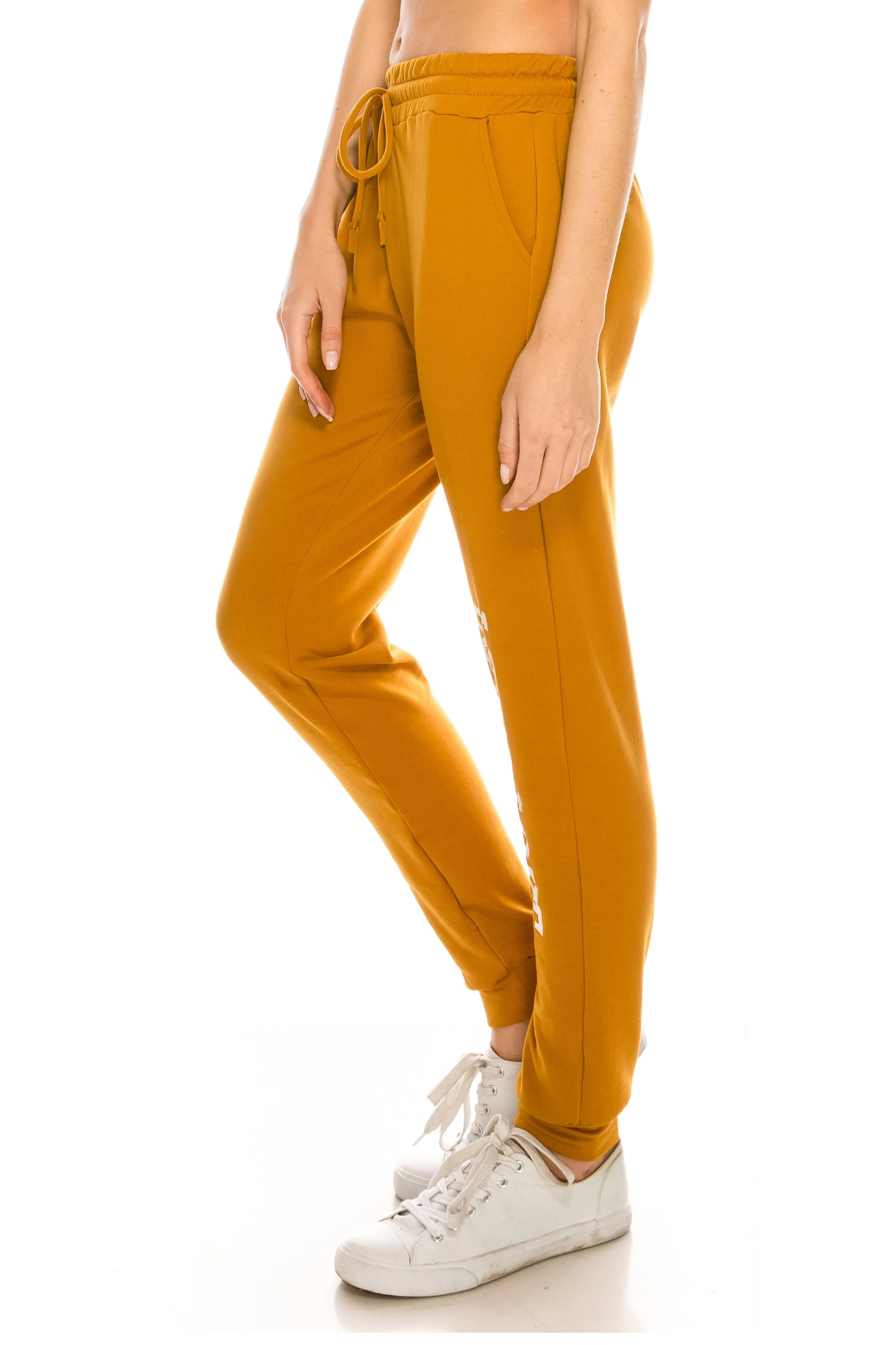 Fleece Jogger Pants - Soft Winter LOVE Printed Pockets Sweatpants