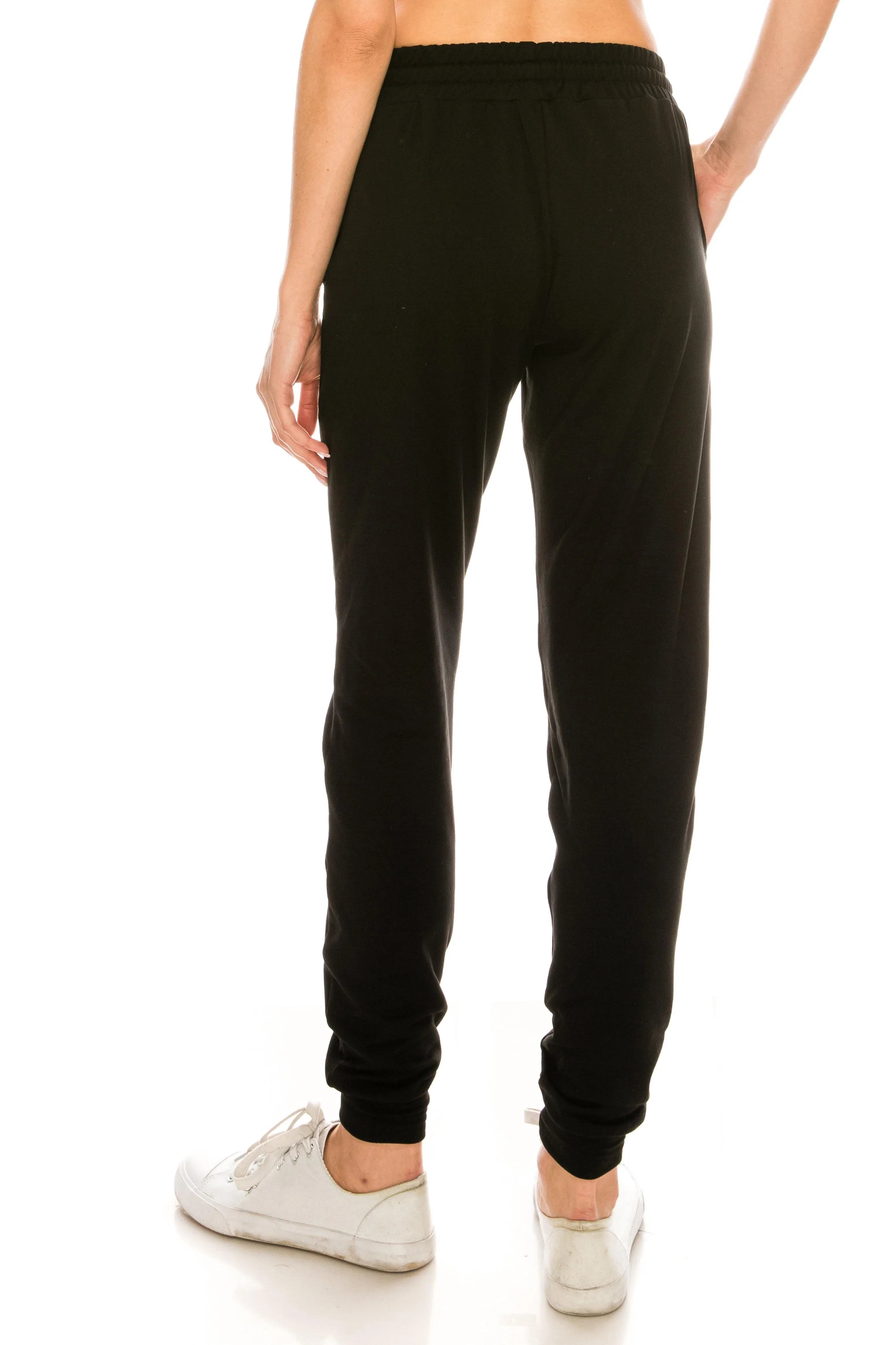 Fleece Jogger Pants - Soft Winter LOVE Printed Pockets Sweatpants