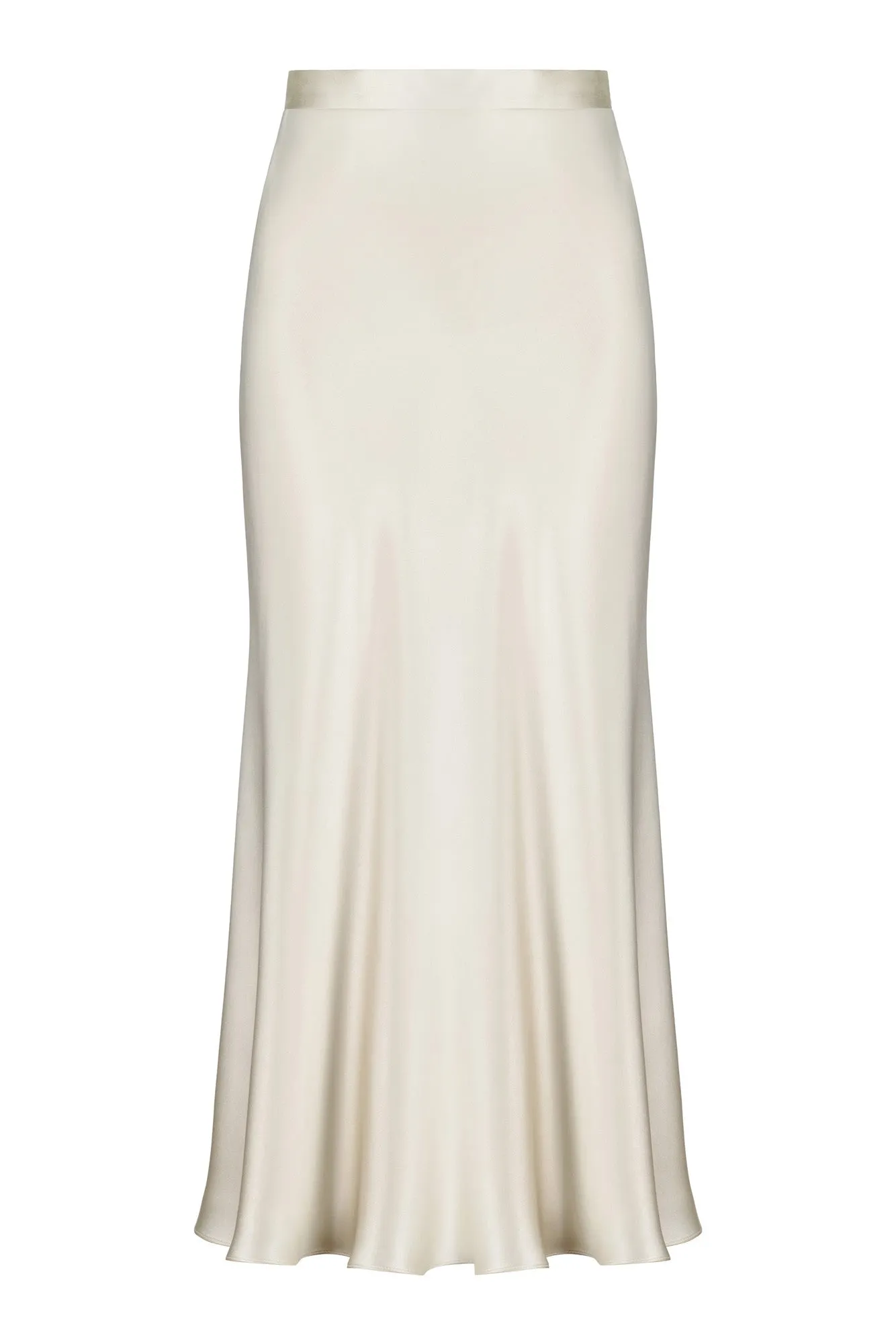GLADIOLUS BEIGE SILK SATIN SLIP SKIRT