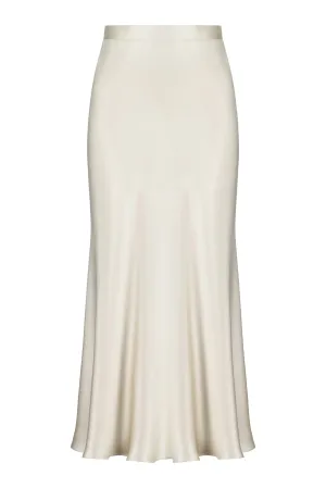 GLADIOLUS BEIGE SILK SATIN SLIP SKIRT