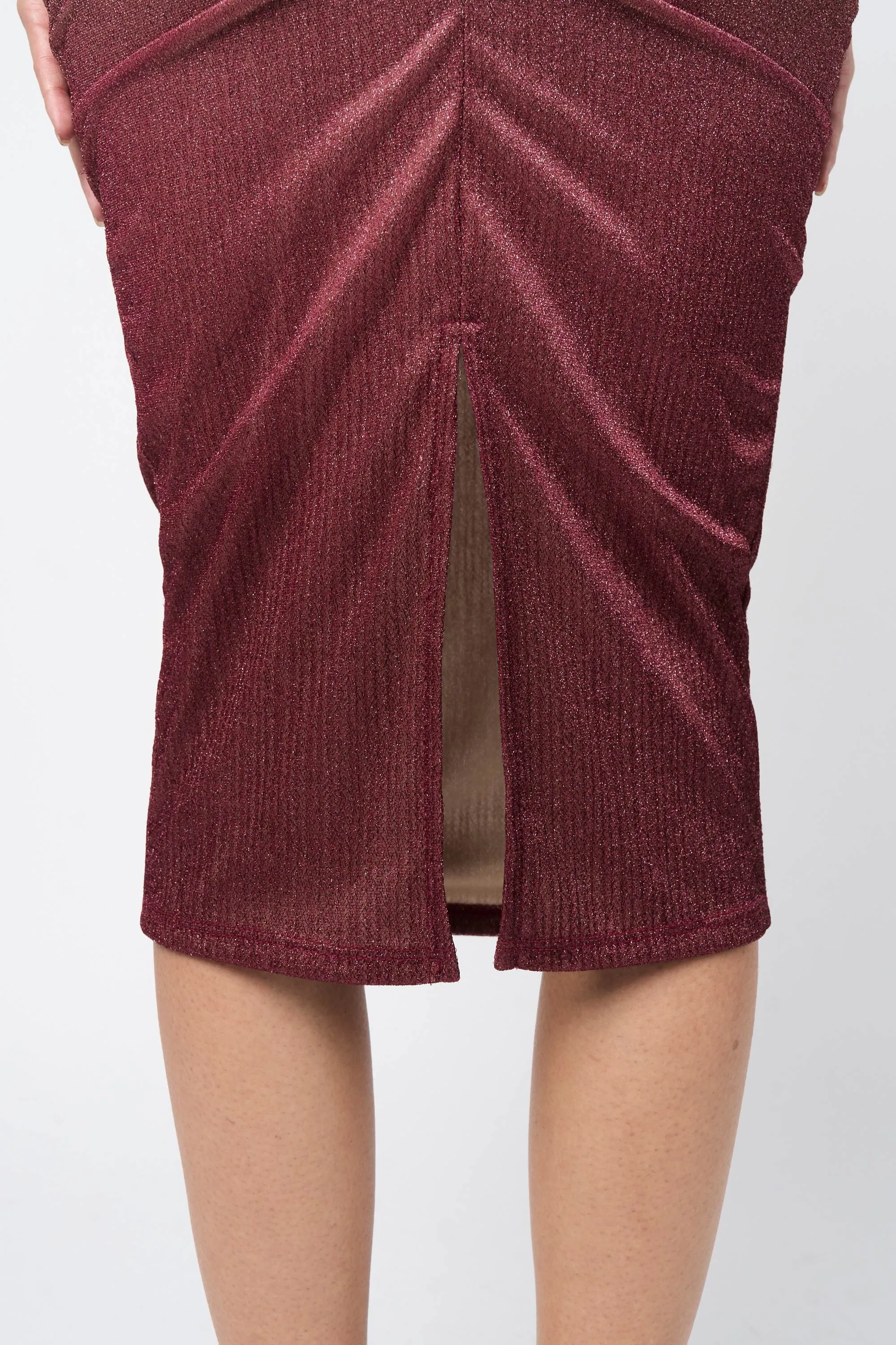 GLITTER LUREX OMBRE GRADATION BODYCON MIDI DRESS