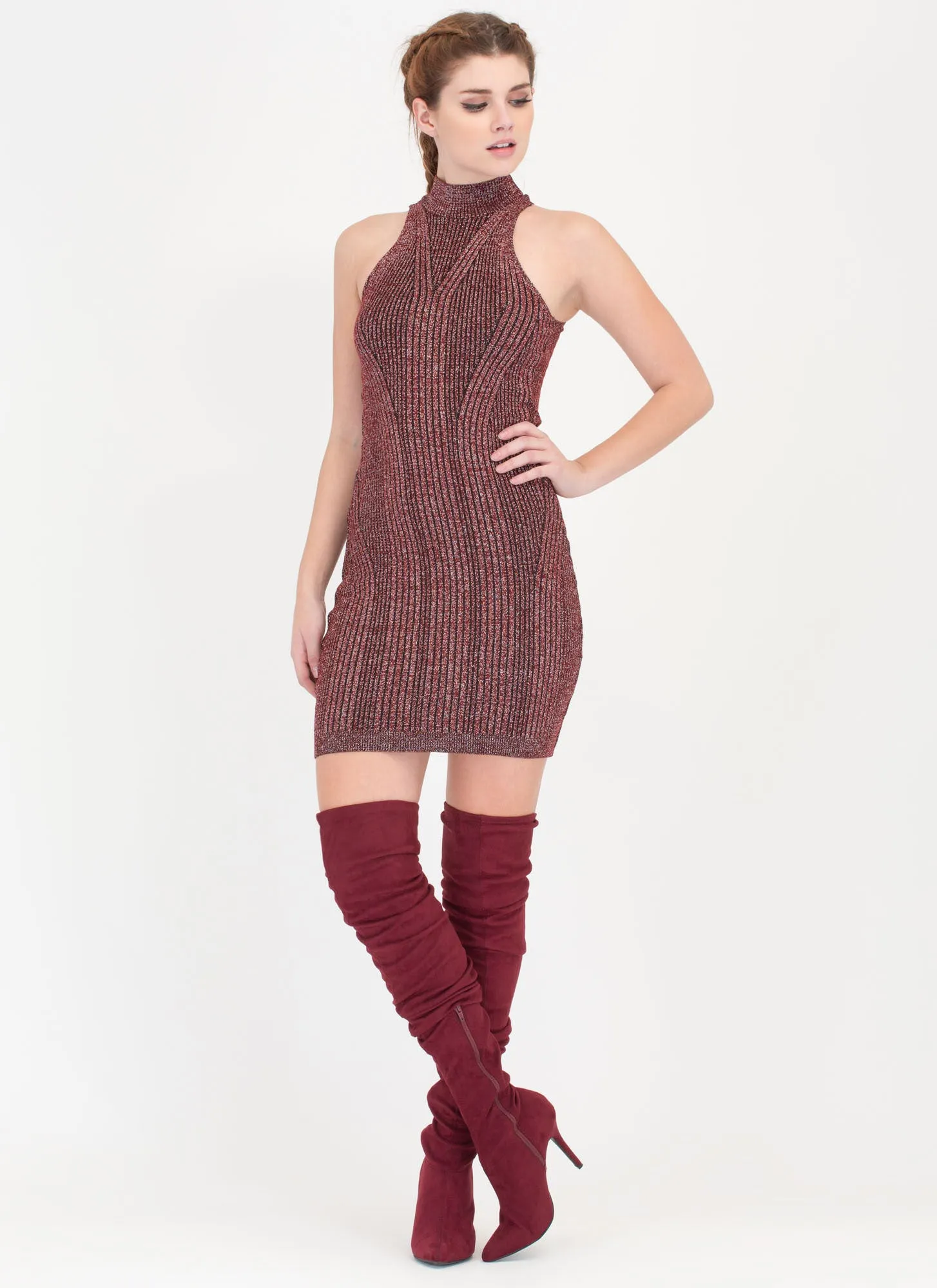 Glitter Party Rib Knit Tank Dress