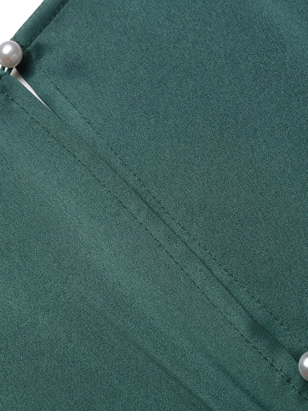 Green 1930s Plaid Patchwork Puff Jumpsuit