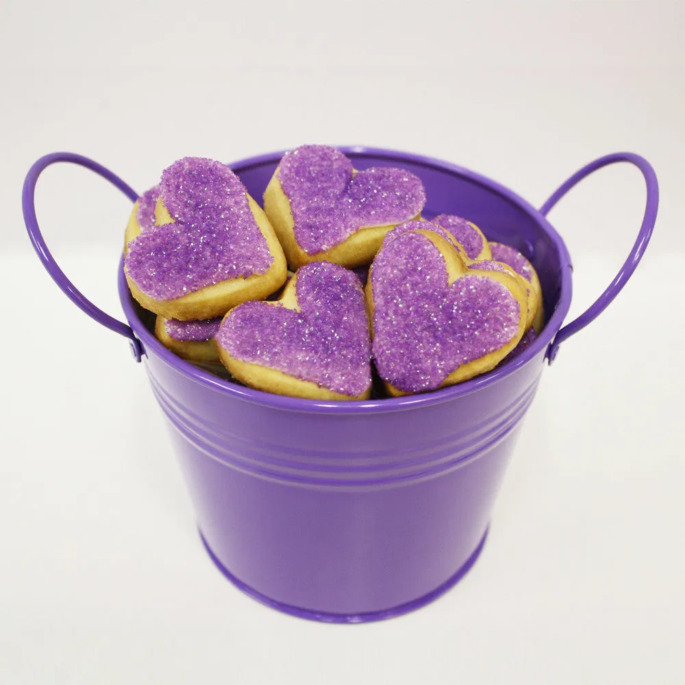 HEART SHAPED SUGAR COOKIE LOVE BUCKET – PURPLE (MEDIUM)
