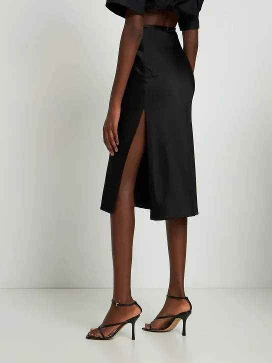 Jacquemus   La Jupe Notte stretch satin midi skirt 