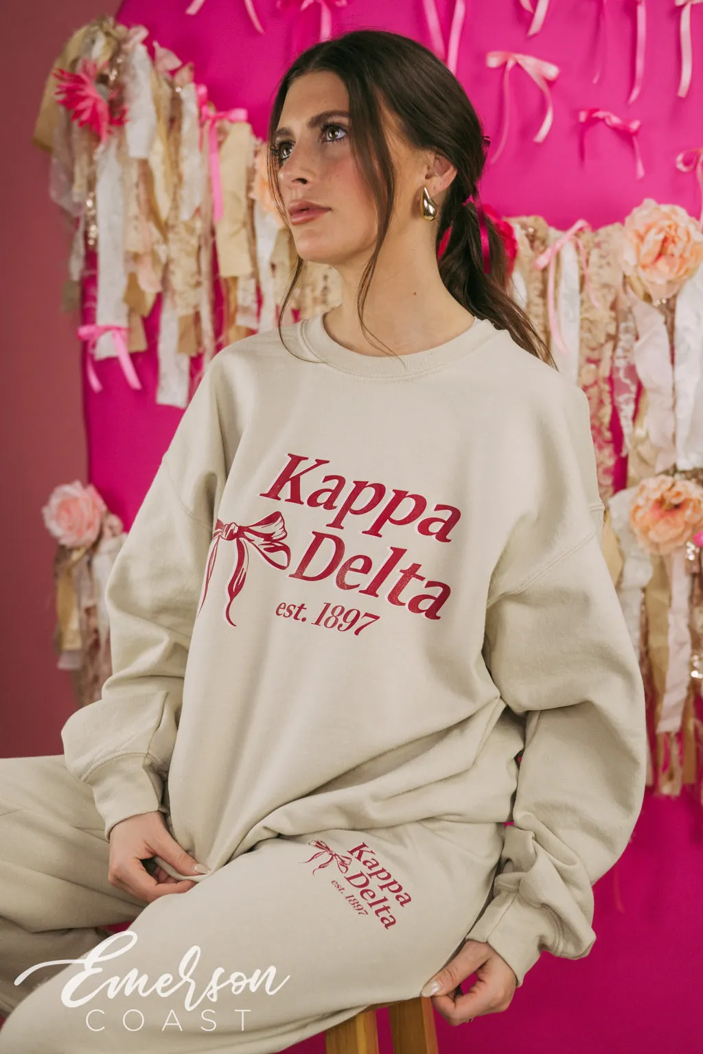 Kappa Delta Match Bow Sweat Set