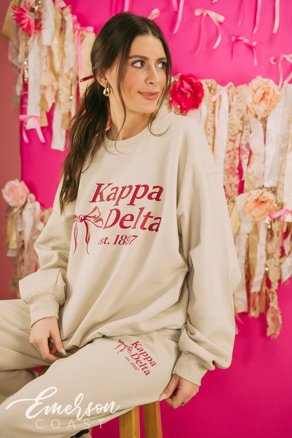Kappa Delta Match Bow Sweat Set