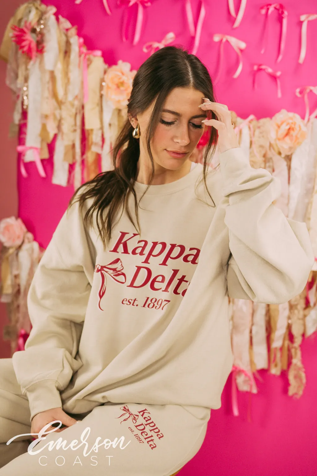 Kappa Delta Match Bow Sweat Set