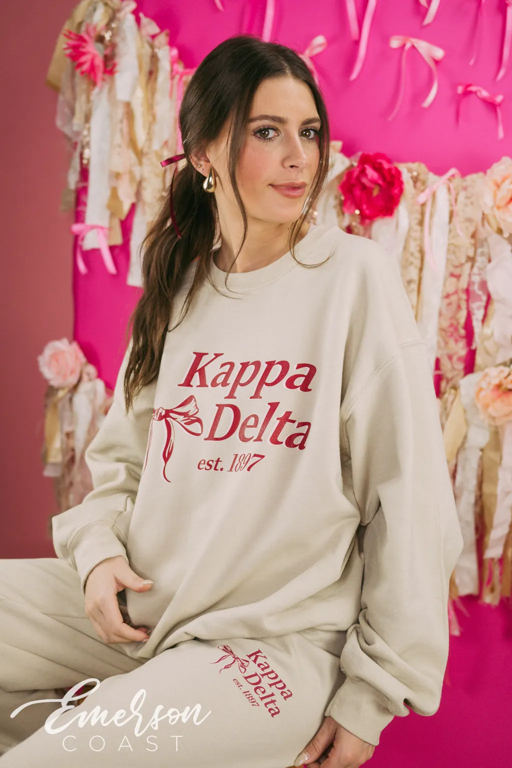 Kappa Delta Match Bow Sweat Set