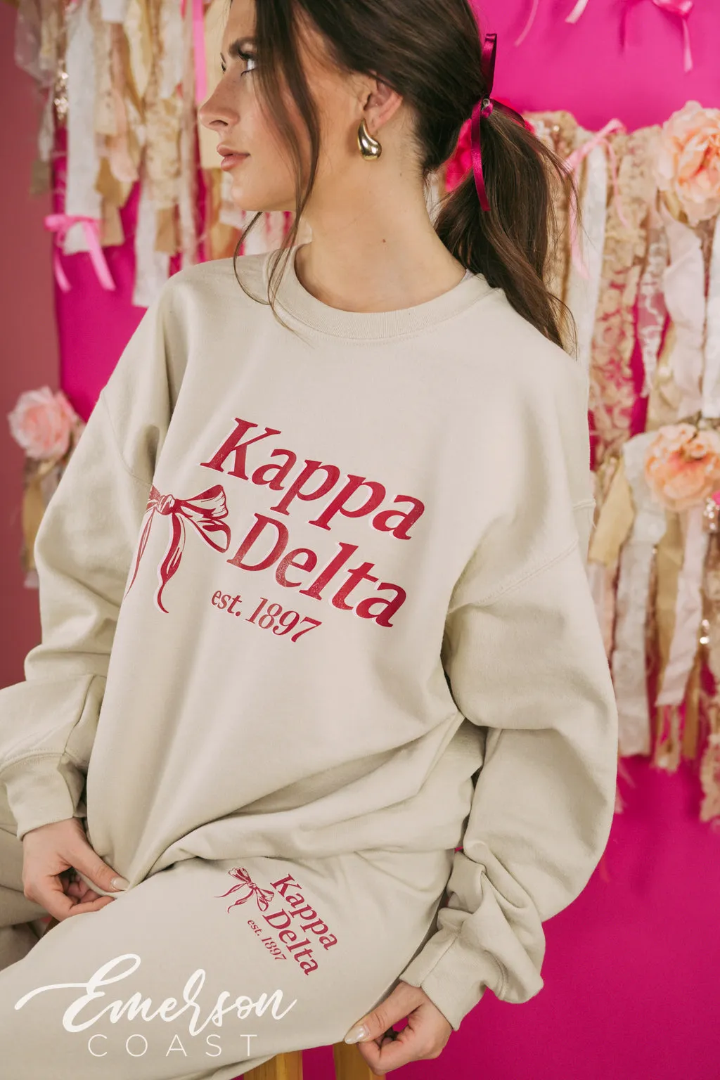 Kappa Delta Match Bow Sweat Set