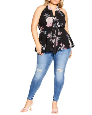 Karisma Precious Floral Top | Black / Pink