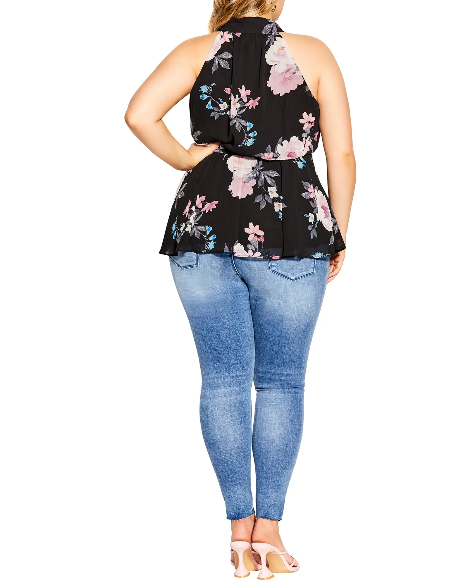 Karisma Precious Floral Top | Black / Pink