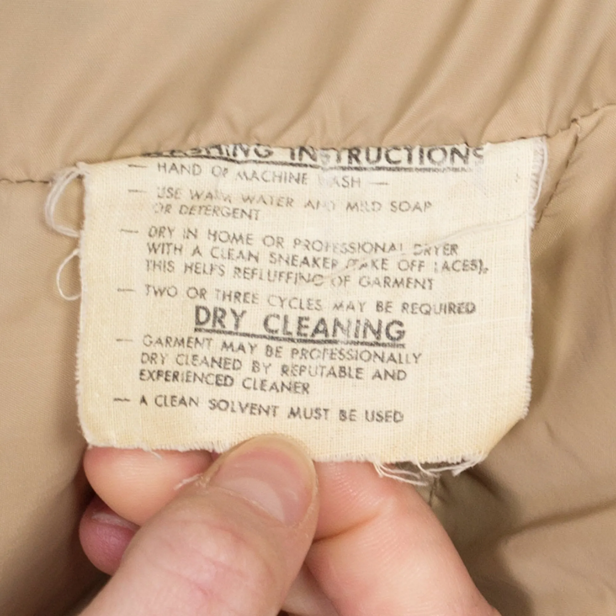 Large 70s Schott Khaki Down Fill Puffer Winter Coat