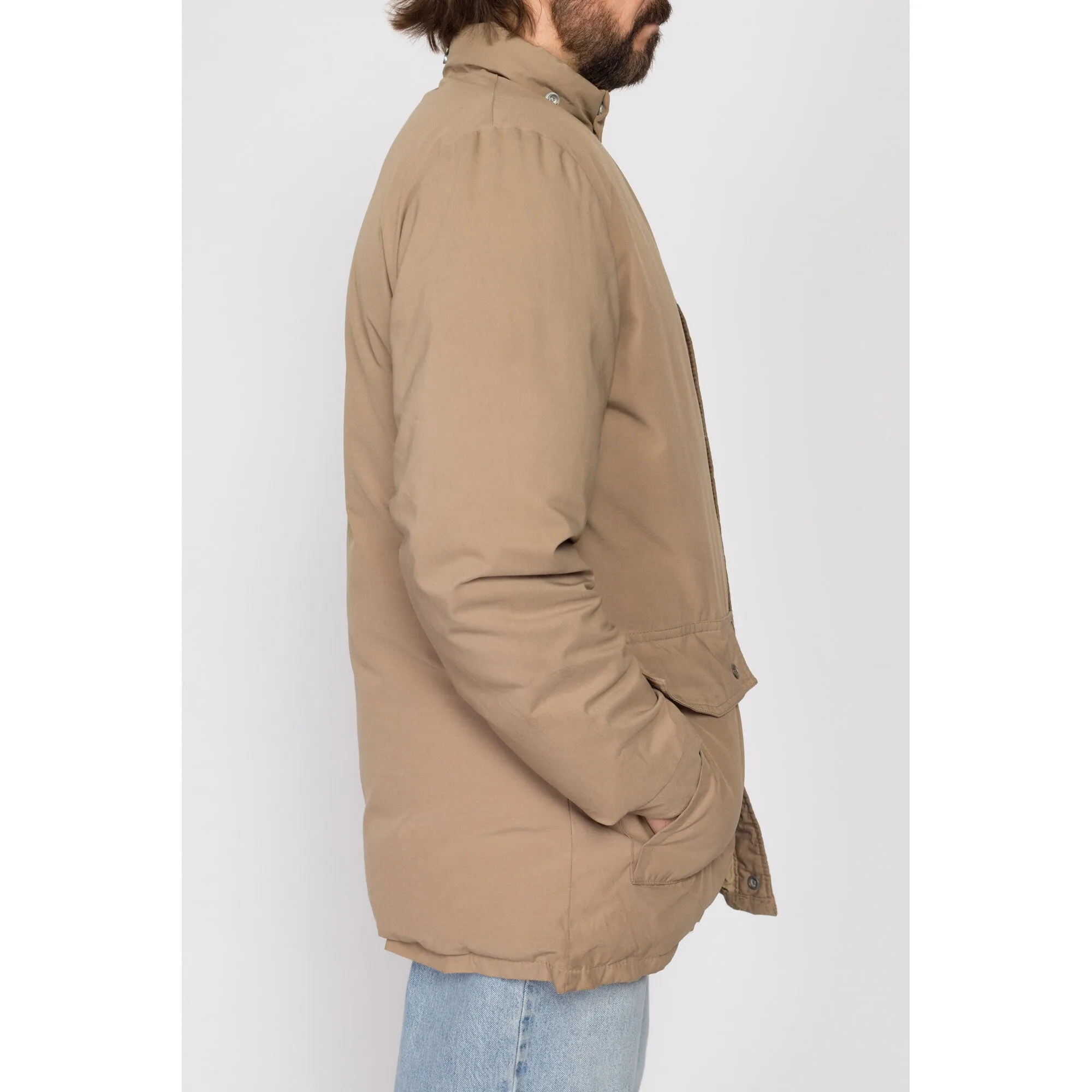 Large 70s Schott Khaki Down Fill Puffer Winter Coat