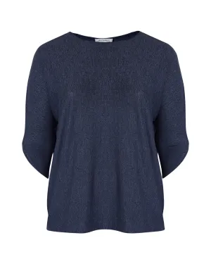 Linda 3/4 Sleeve Top | Denim Heather