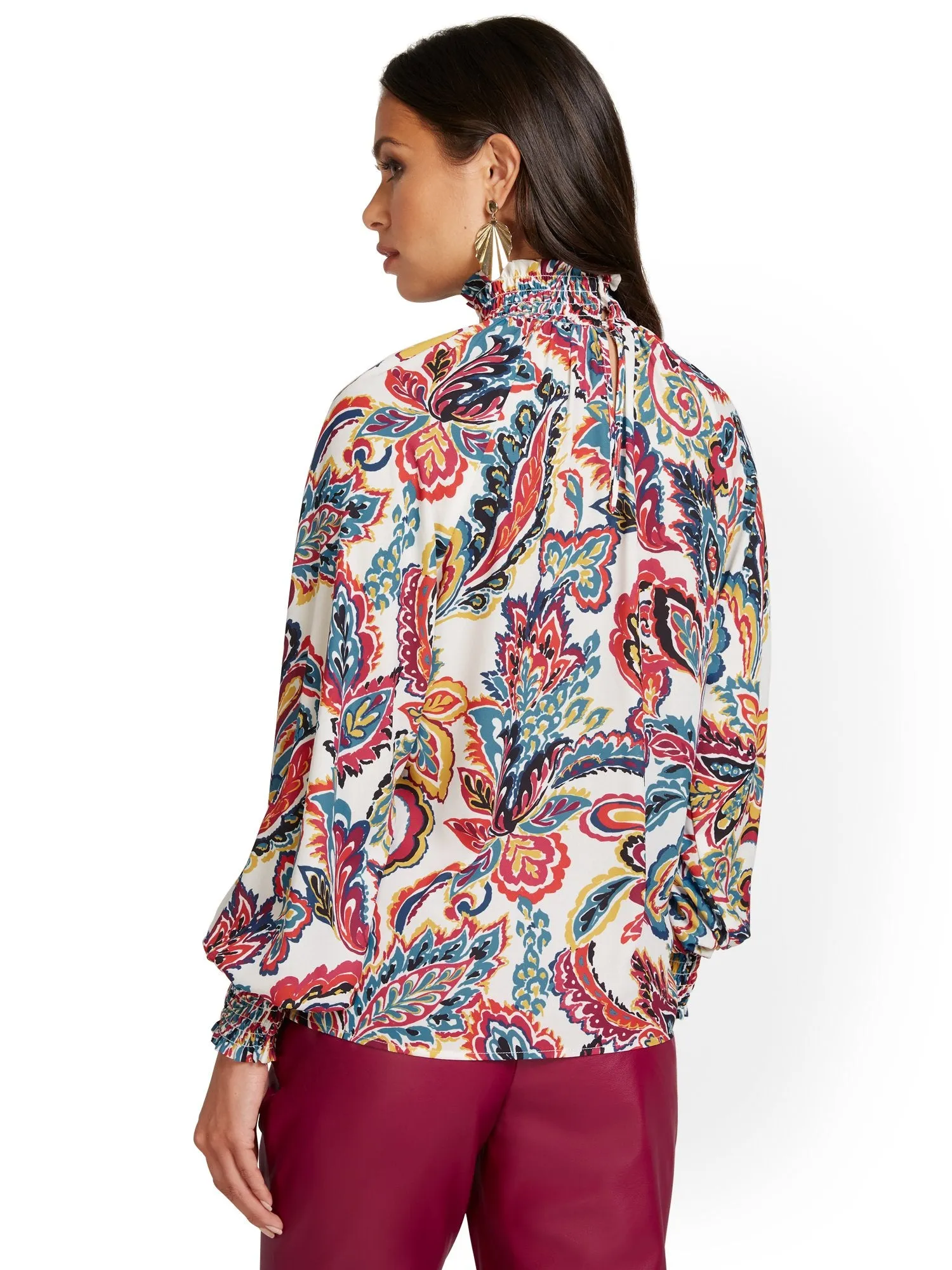 Long-Sleeve Dolman Blouse