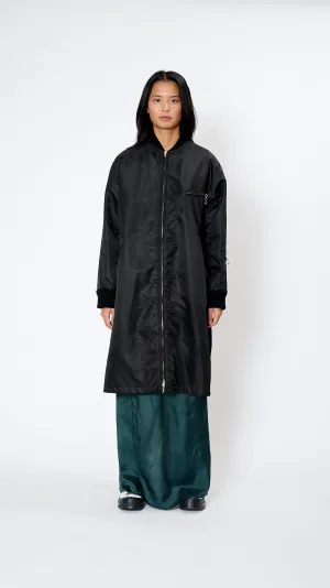 Long Sports Jacket in Black and Emerald