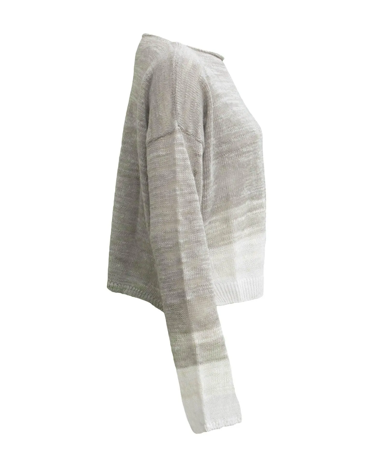 Melange Crop Pullover