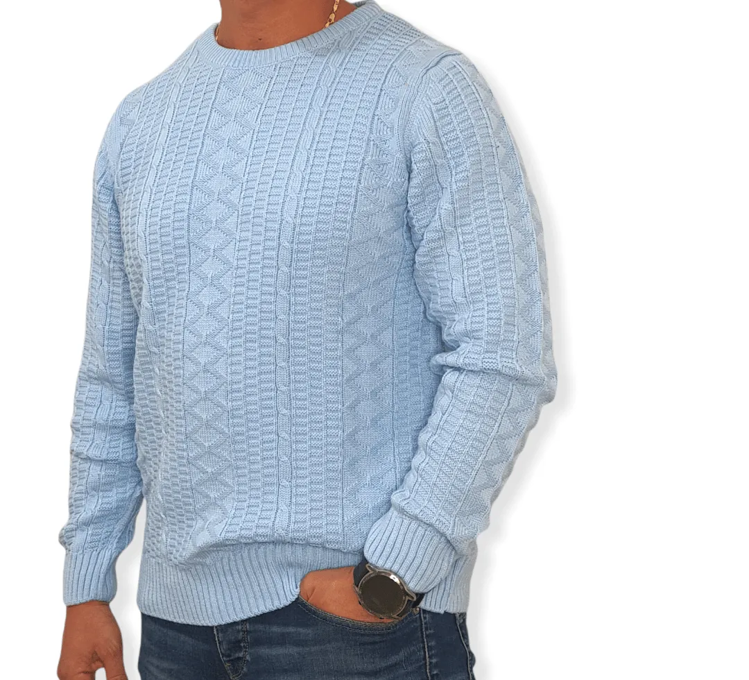 Men J&J Pullover - Baby Blue