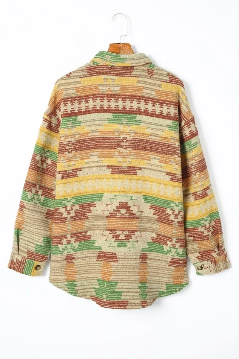 Multicolor Western Aztec Shacket