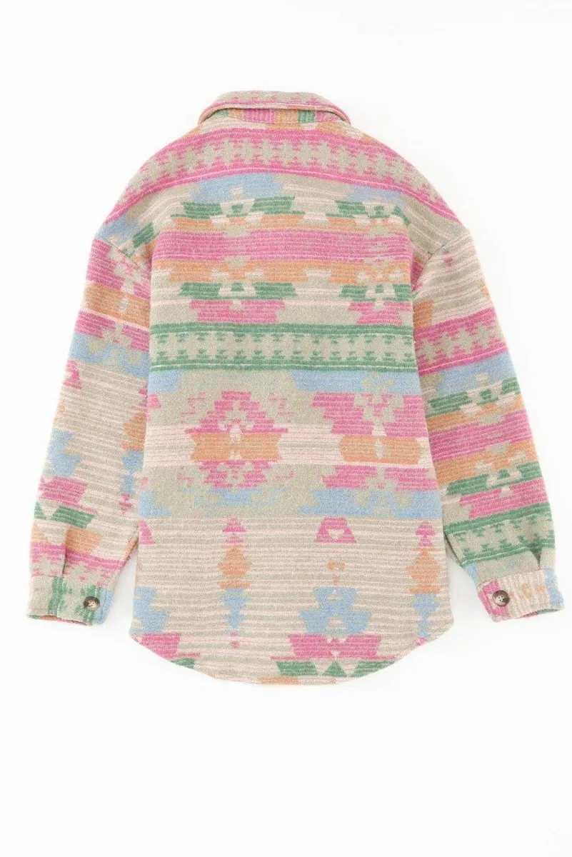 Multicolor Western Aztec Shacket