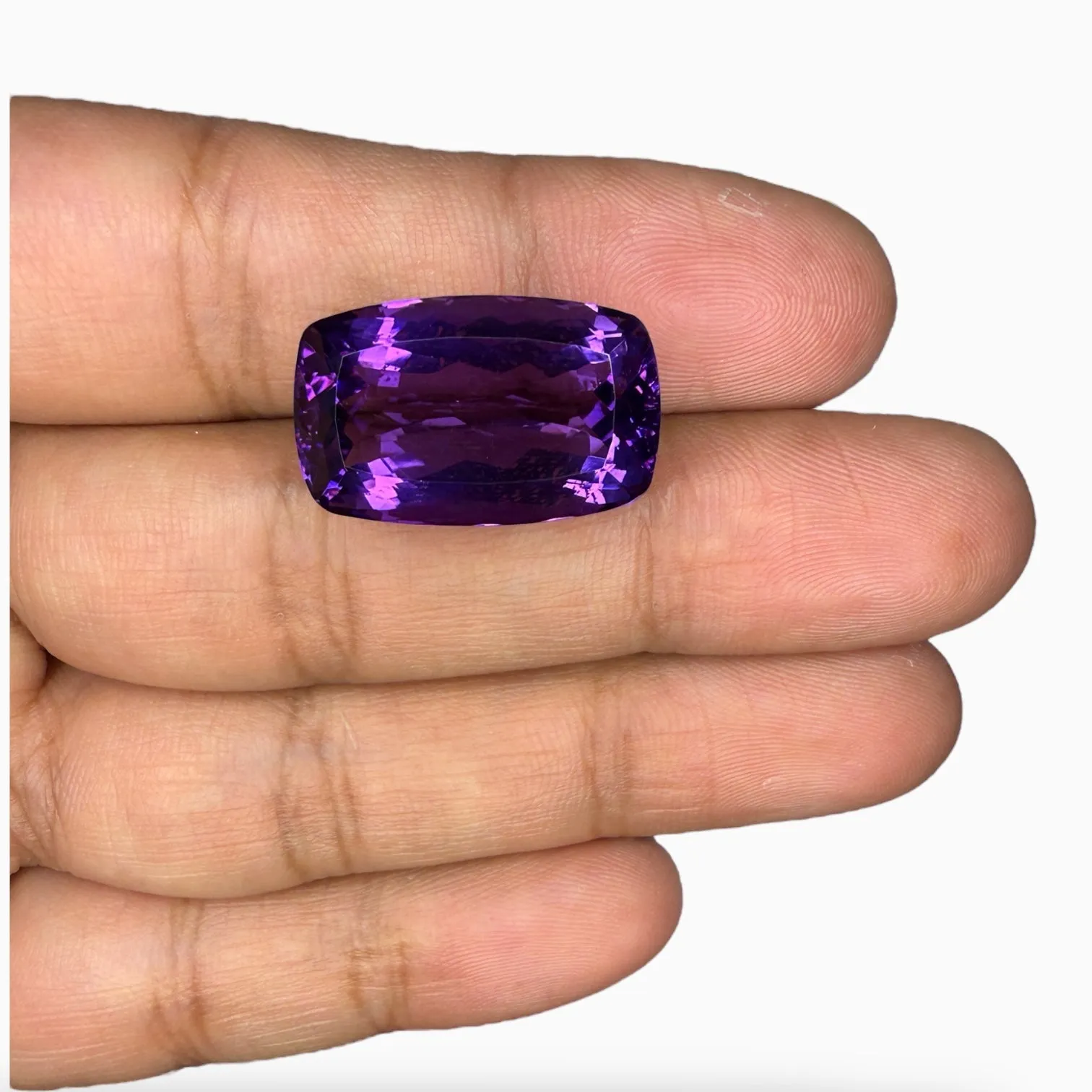 Natural Purple Amethyst Stone Cushion Cut 27.68 Carats 21x13.7 mm